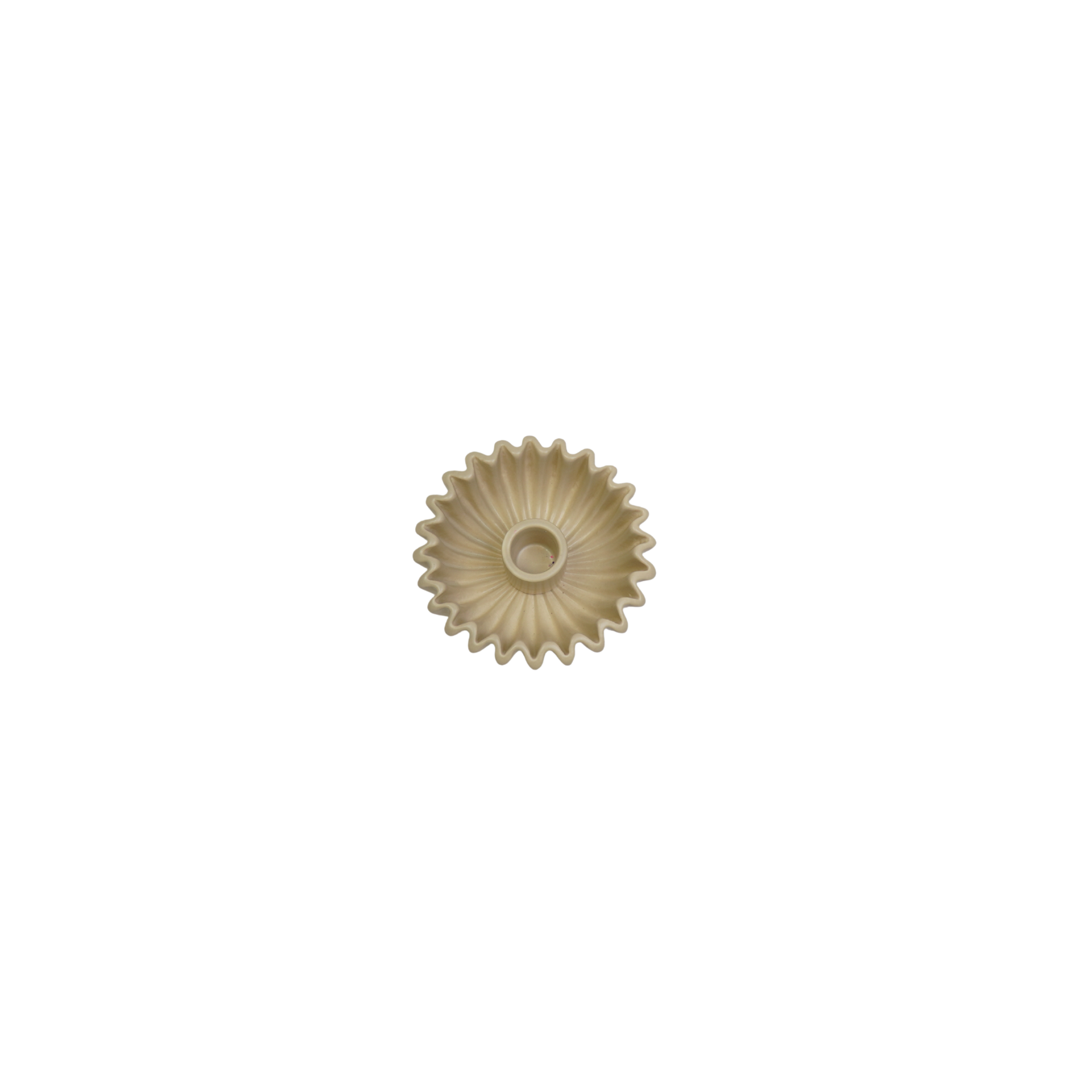 Pleated Candle Holder - Sand- 12x12x4,5 cm