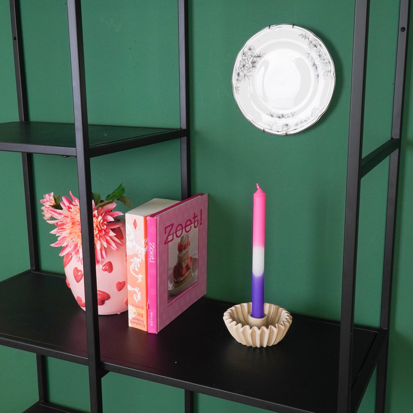 Pleated Candle Holder - Sand- 12x12x4,5 cm