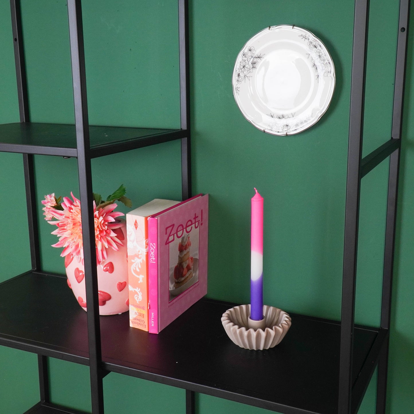 Pleated Candle Holder - Taupe- 12x12x4,5 cm