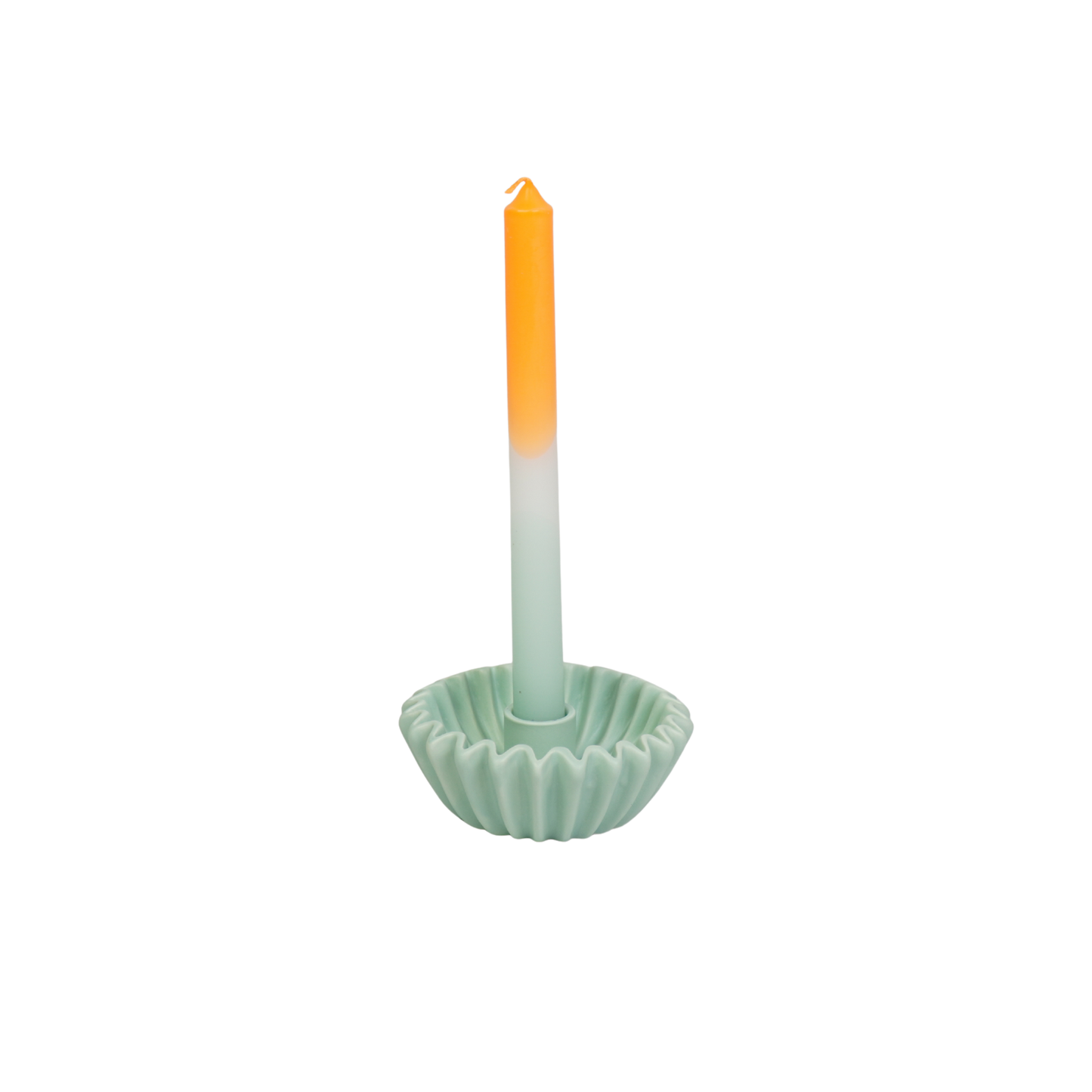 Pleated Candle Holder - Mint -12x12x4,5 cm