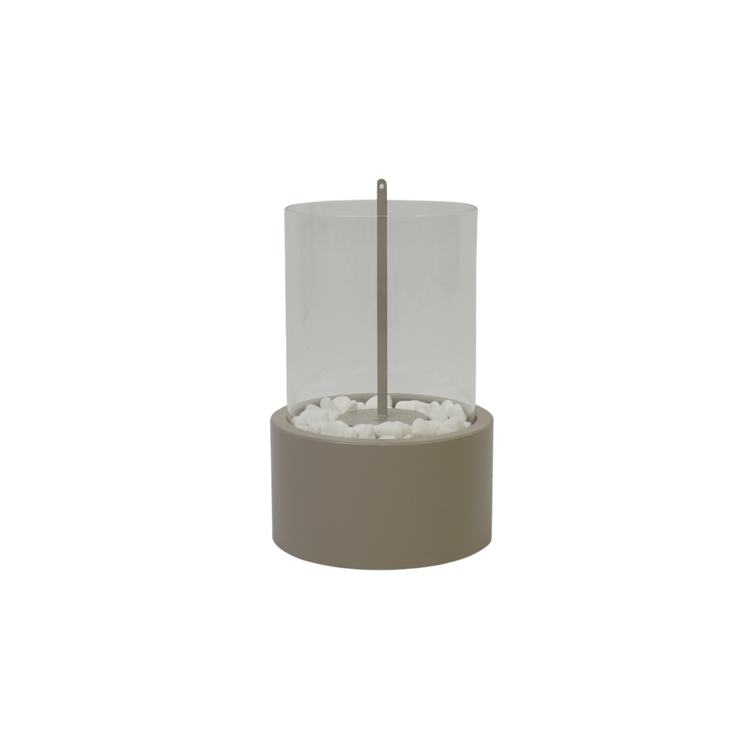 Table Burner - Round - Metal/Glass - Taupe - 18x18x26,5cm