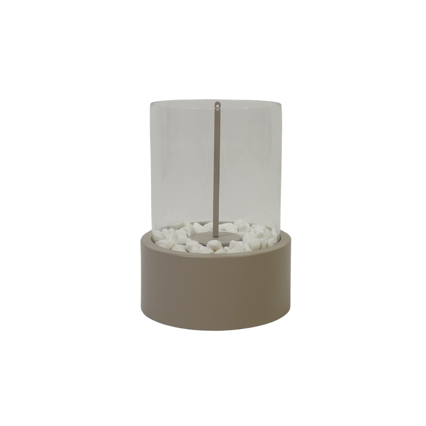 Table Burner - Round - Metal/Glass - Taupe - 21x21x28cm