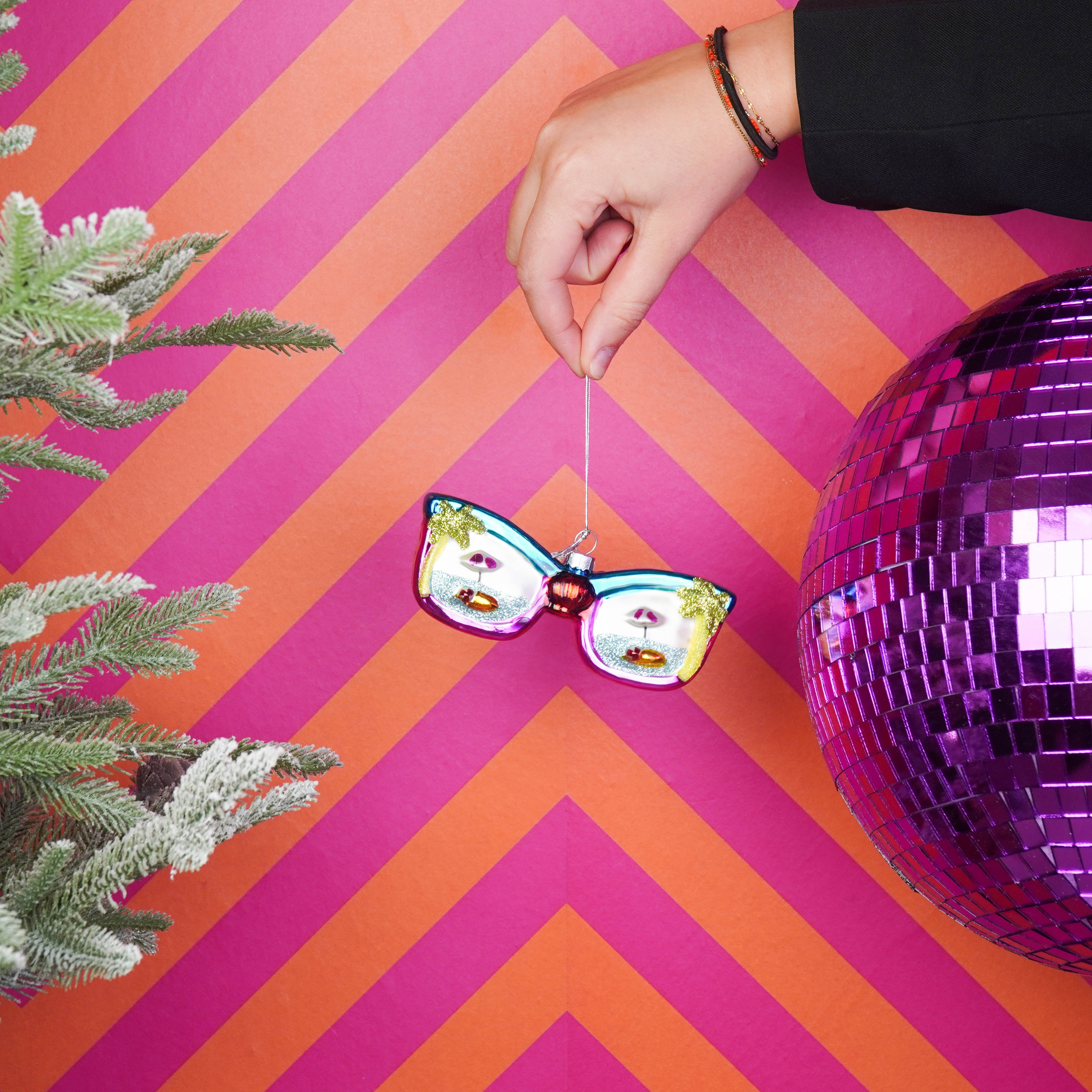 Xmas Hanger - Disco Sunglasses - Multi Color - 13,5x2x4cm
