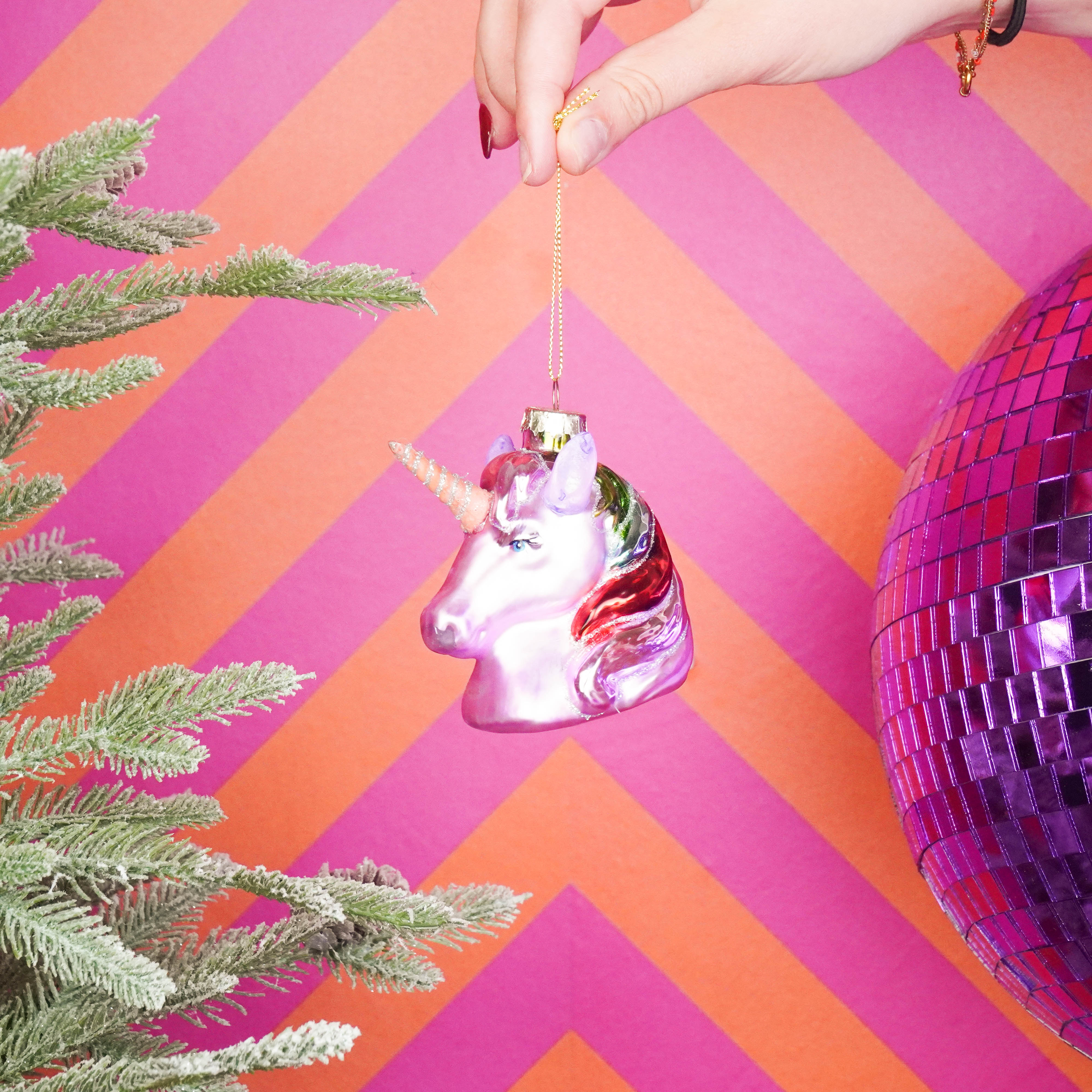 Xmas Hanger - Pink Unicorn - 5x8x8,5cm