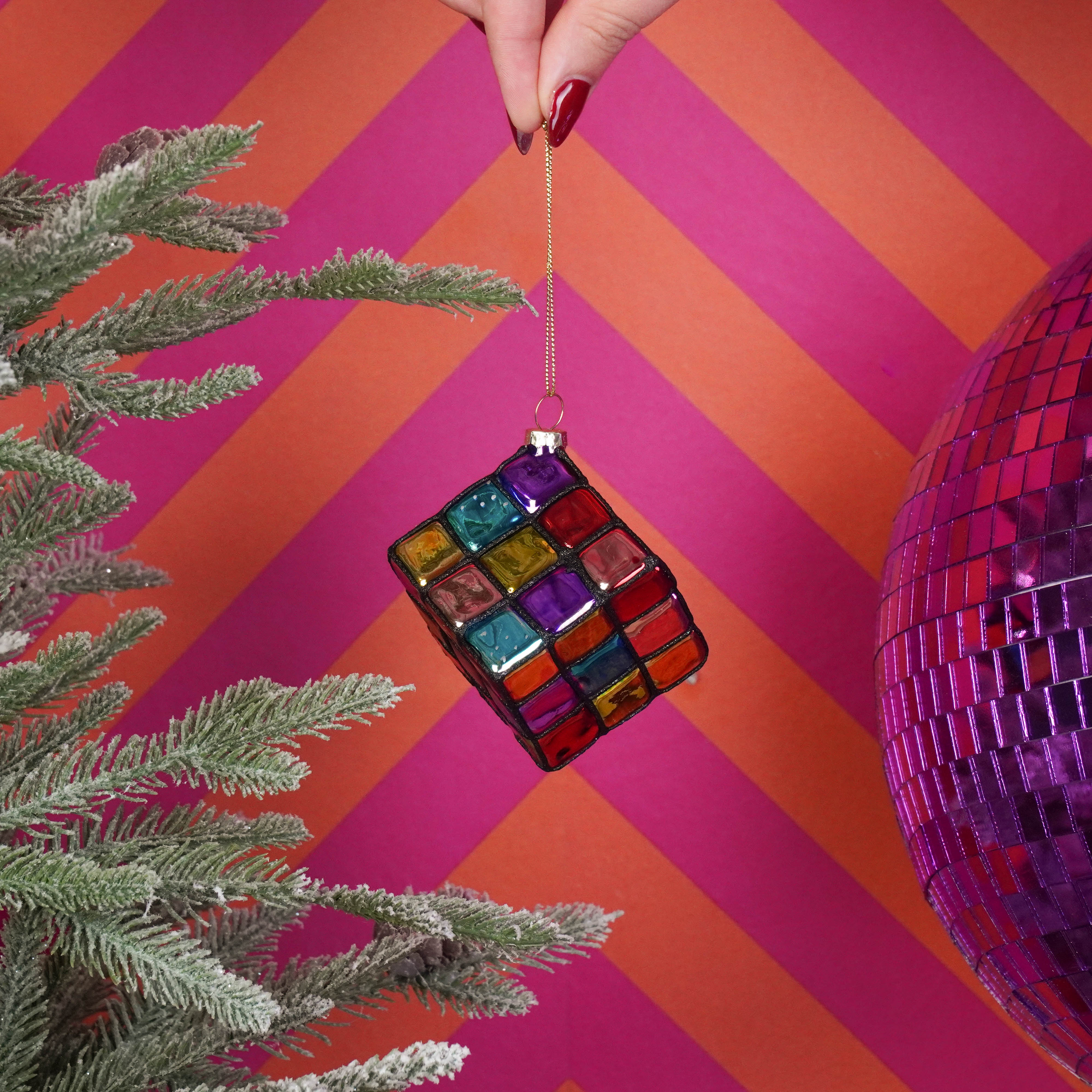 Xmas Hanger - Cube - Multi Color - 5,5x5,5x5,5cm