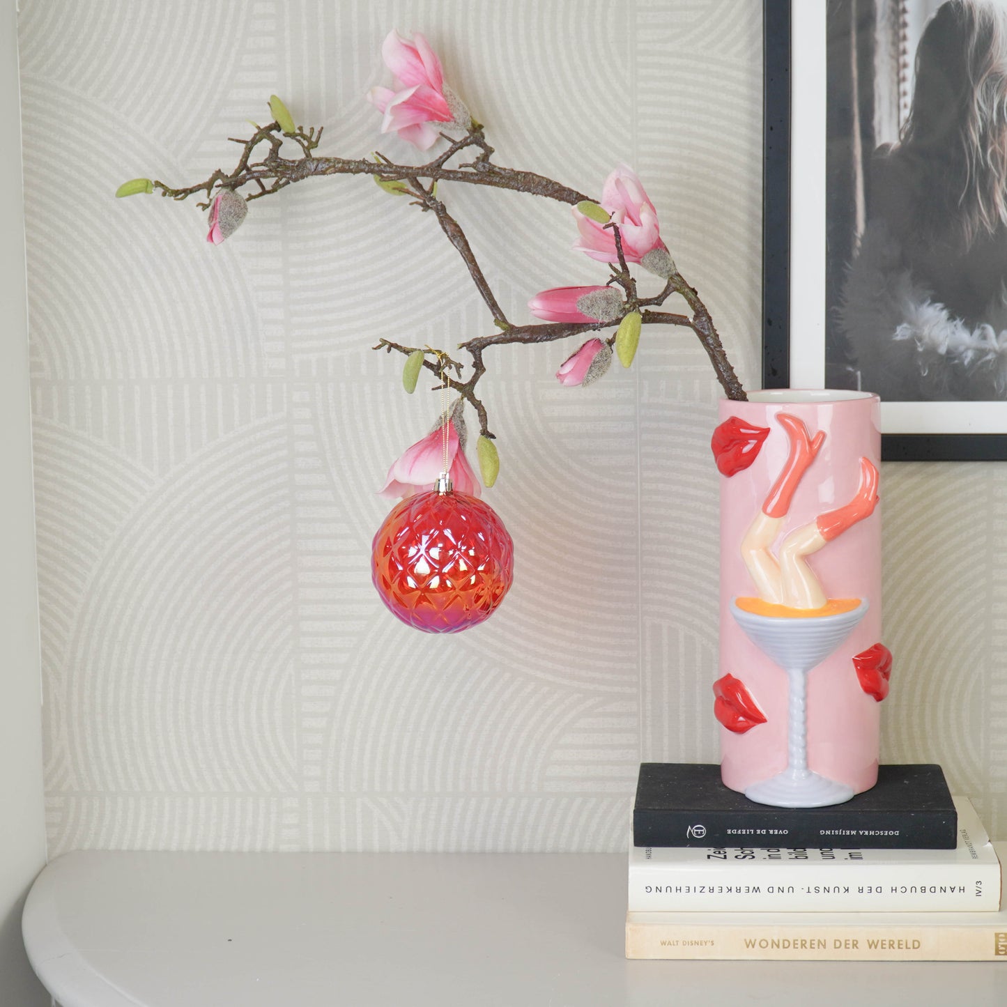 Ornament - Bauble - Plastic - Red - 10x10cm