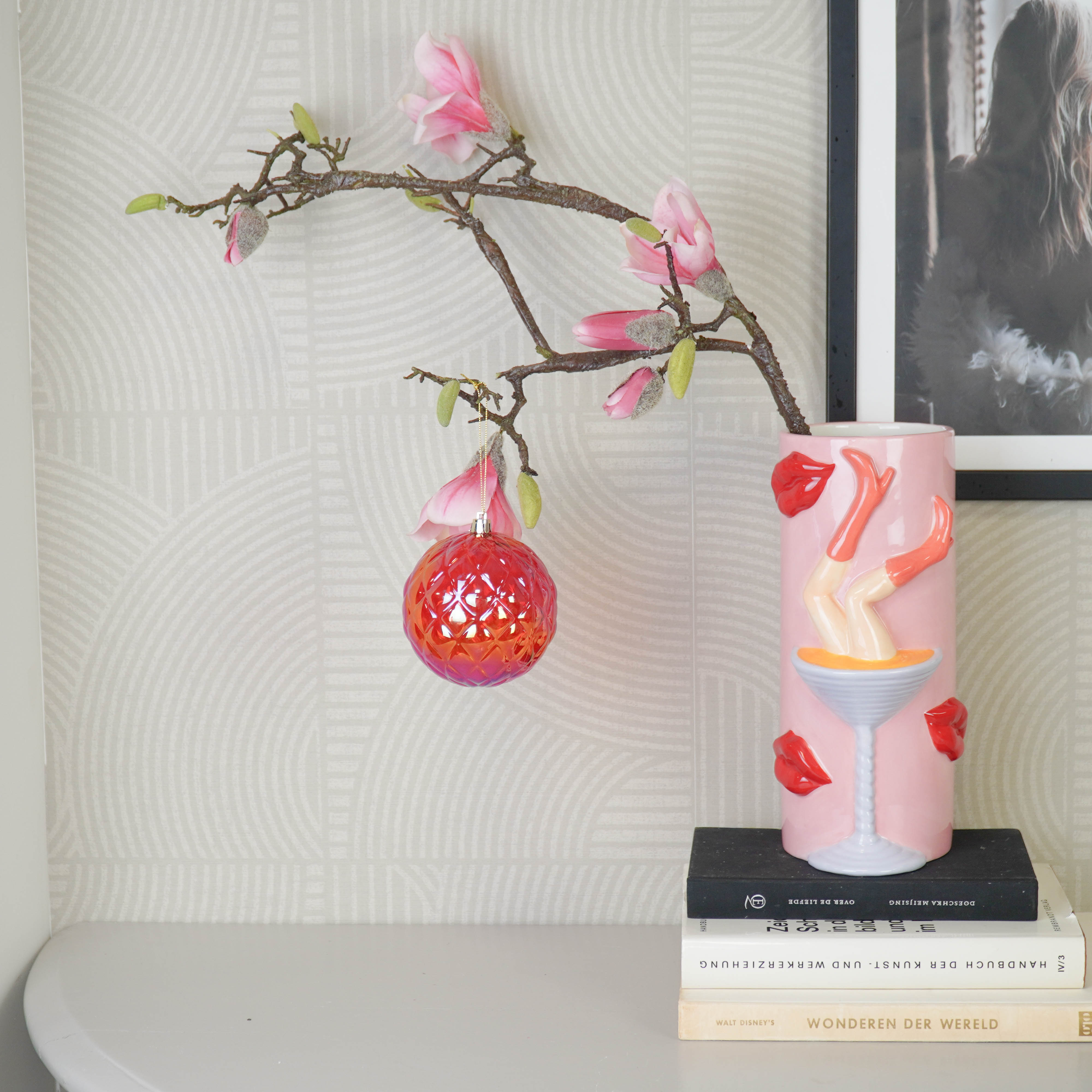 Ornament - Bauble - Plastic - Red - 10x10cm