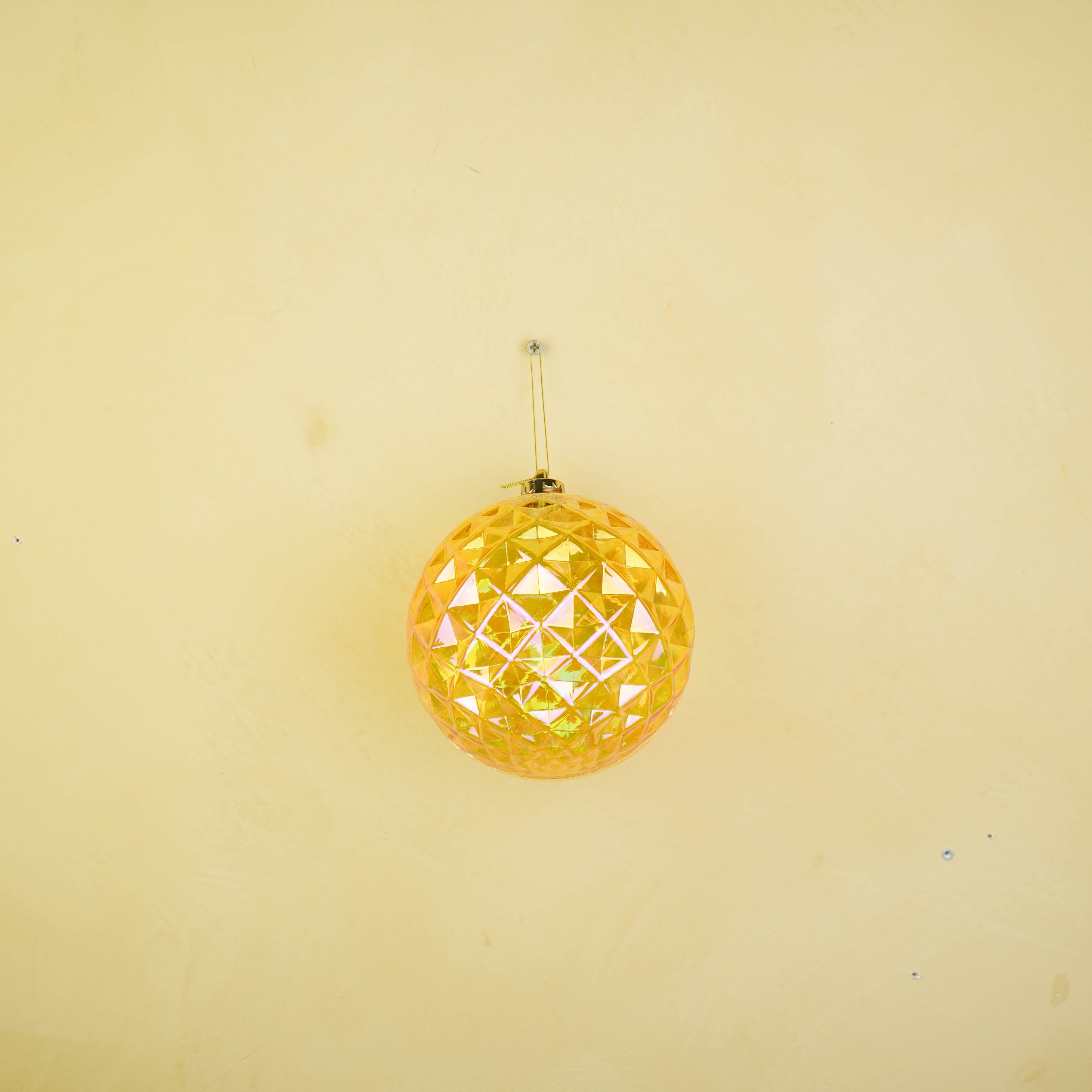 Ornament - Bauble - Plastic - Yellow - 15x15 cm