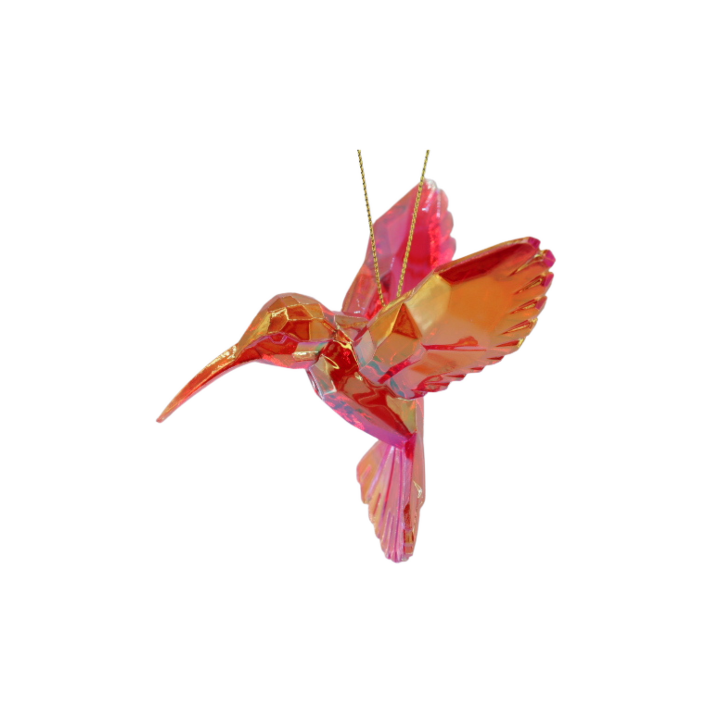 Ornament Hummingbird - Acrylic - Red - 9.5x7x9 cm