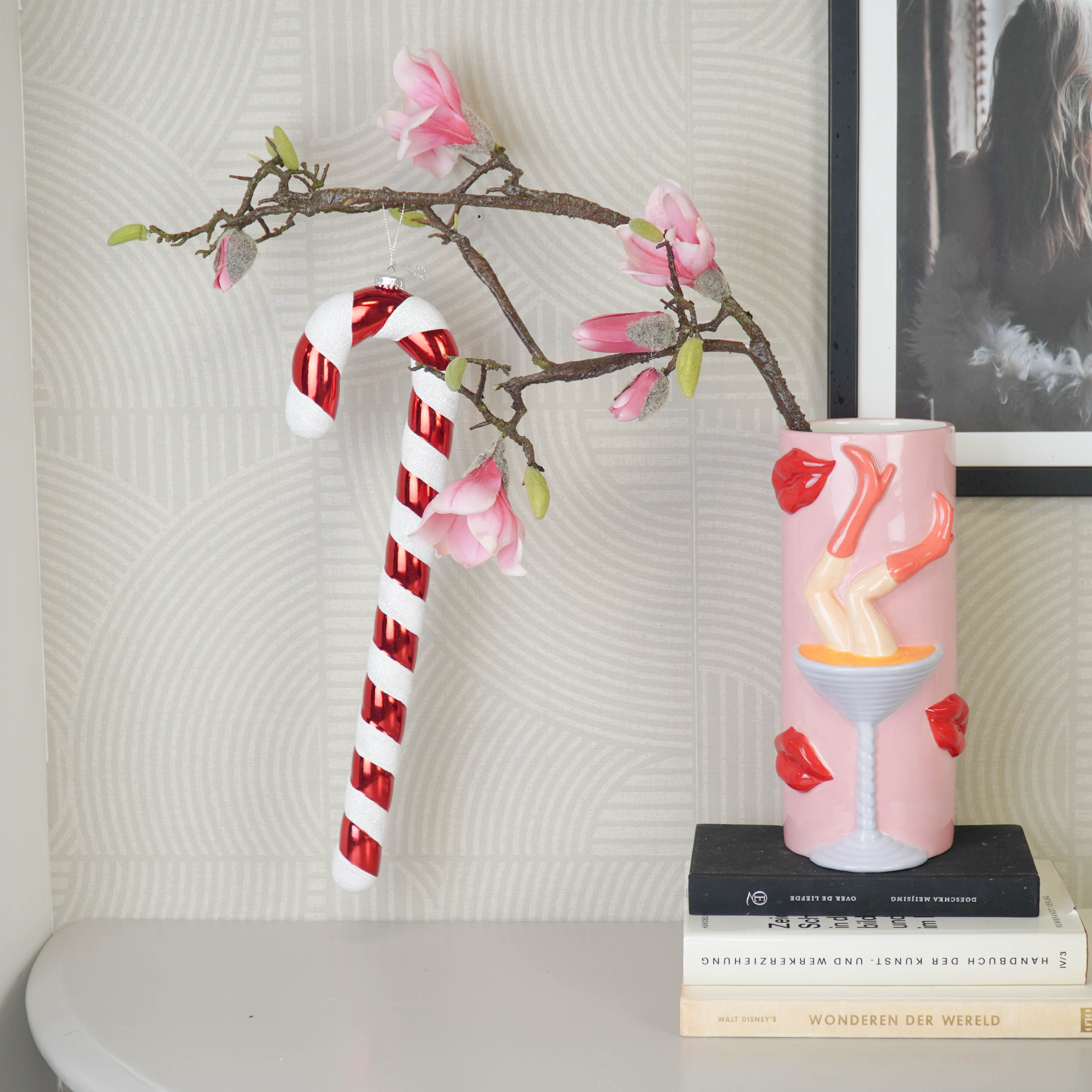 Christmas Decoration - Candy Cane - Polysterene - Red/White - 11x3x42 cm