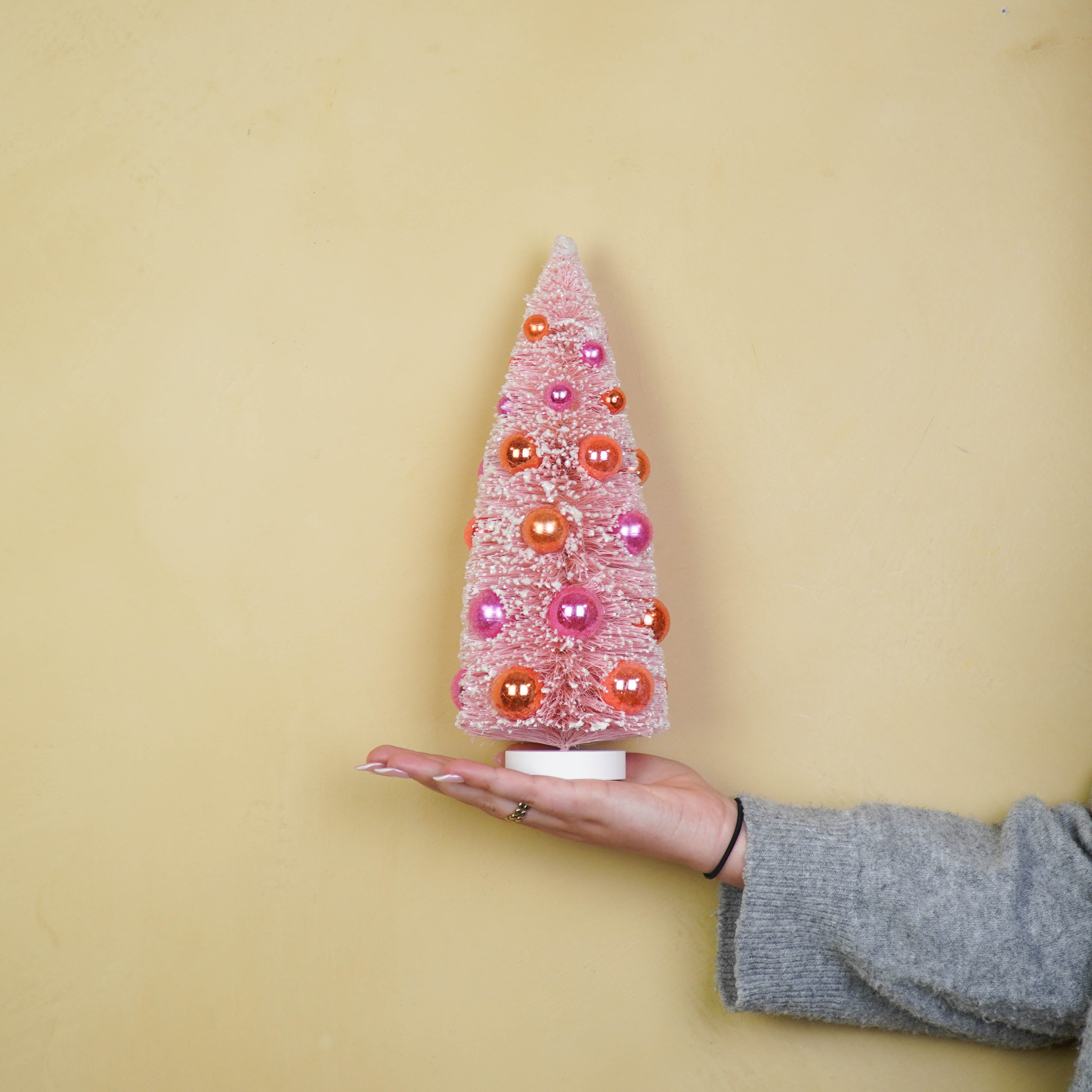 Christmas Tree - Sisal/Plastic - Pink -12x31cm