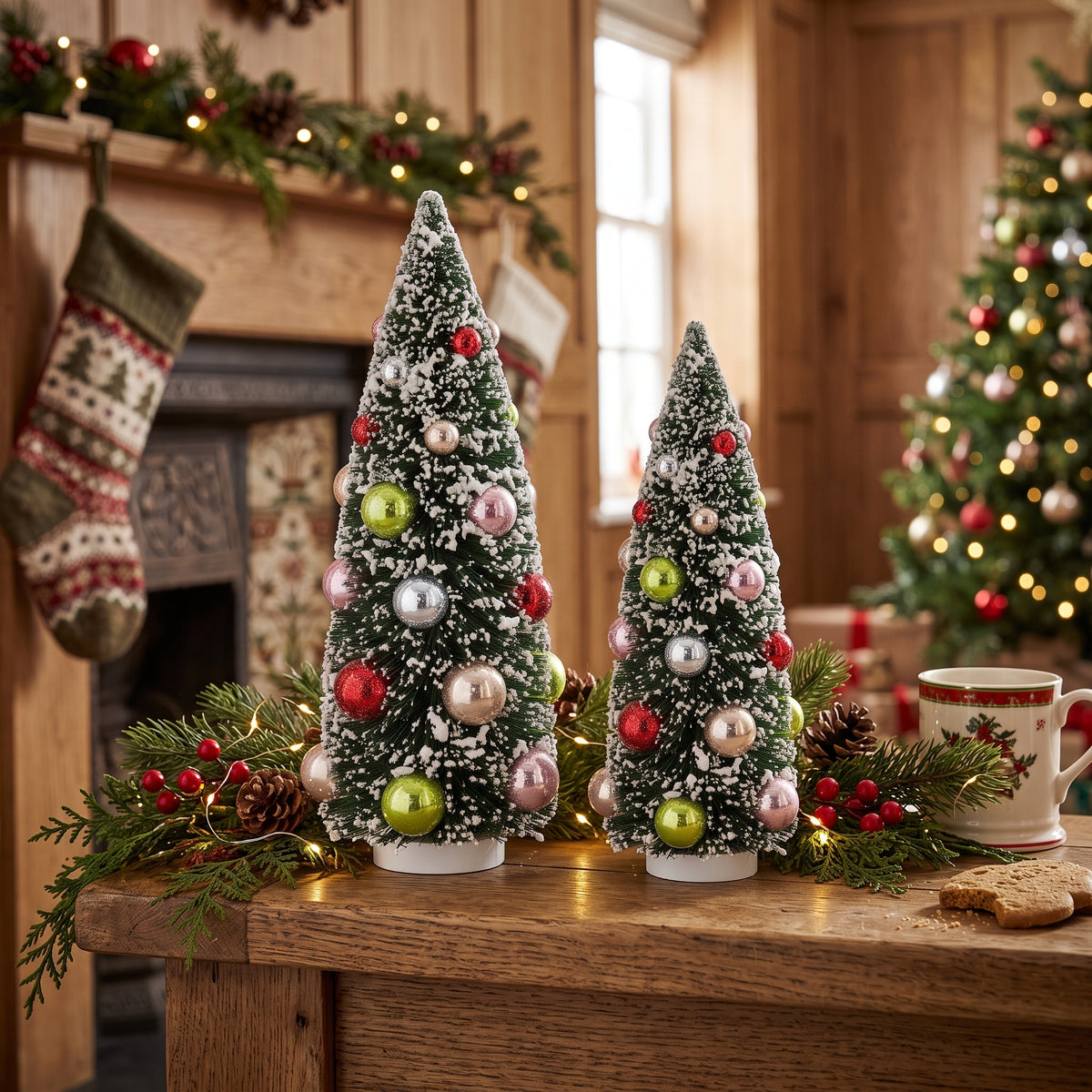 Christmas Tree - Plastic -Green/Multi-color - 11x23 cm