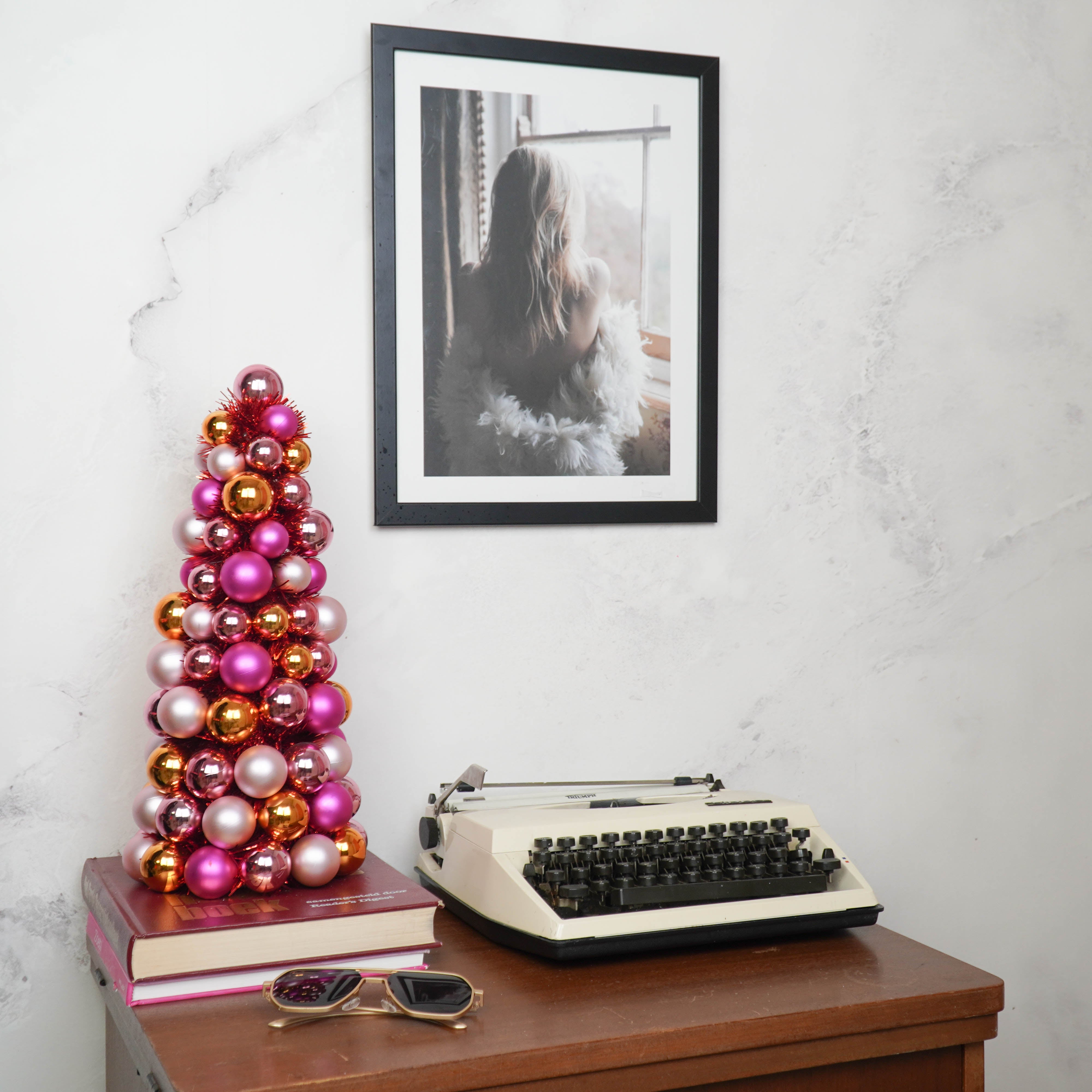 Christmas Decoration - Christmas Baubles - Christmas Decoration - Polysterene - Pink/Orange - 19x41 cm