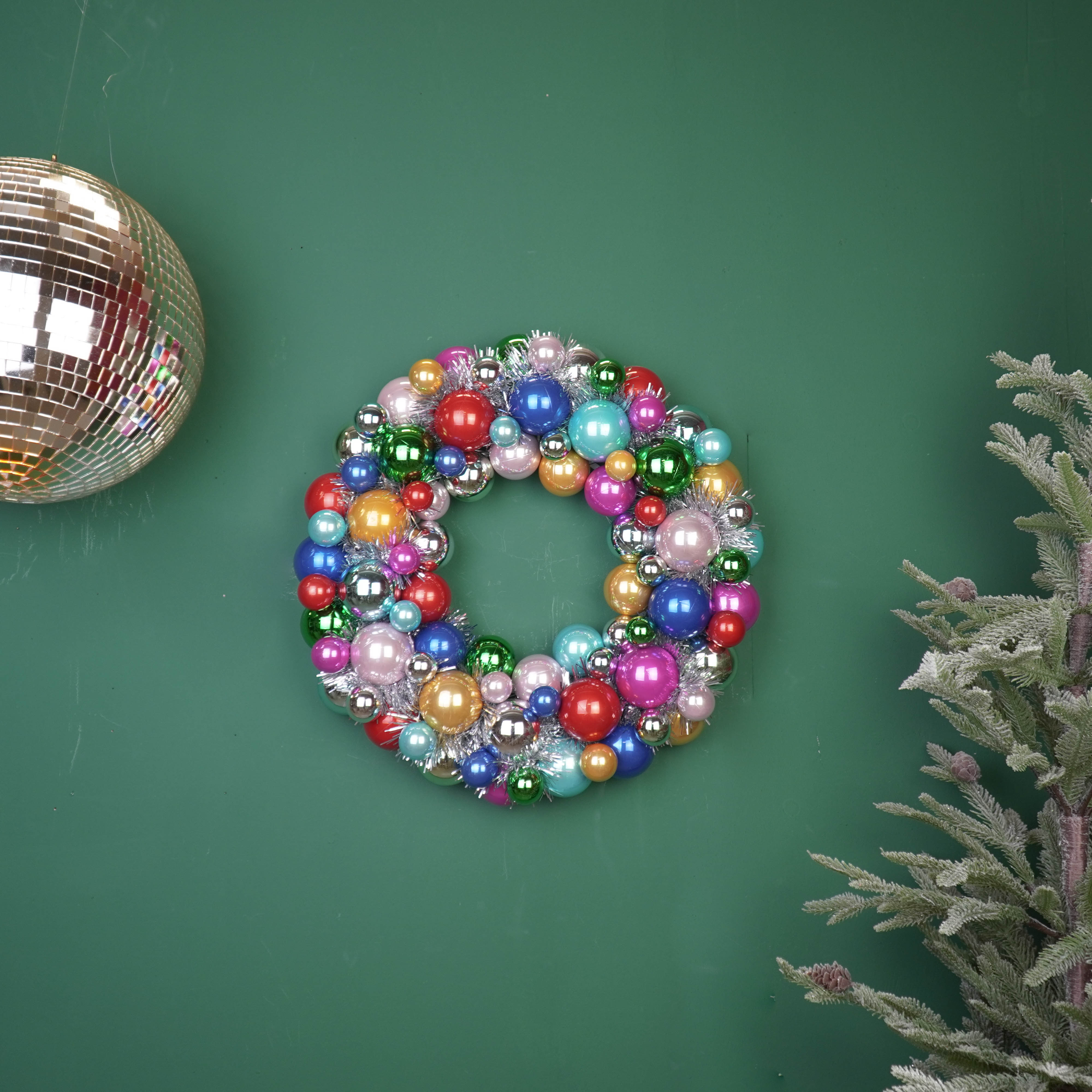 Christmas Decoration - Christmas Wreath - Christmas Baubles - Polysterene - Multicolour - 34x10 cm