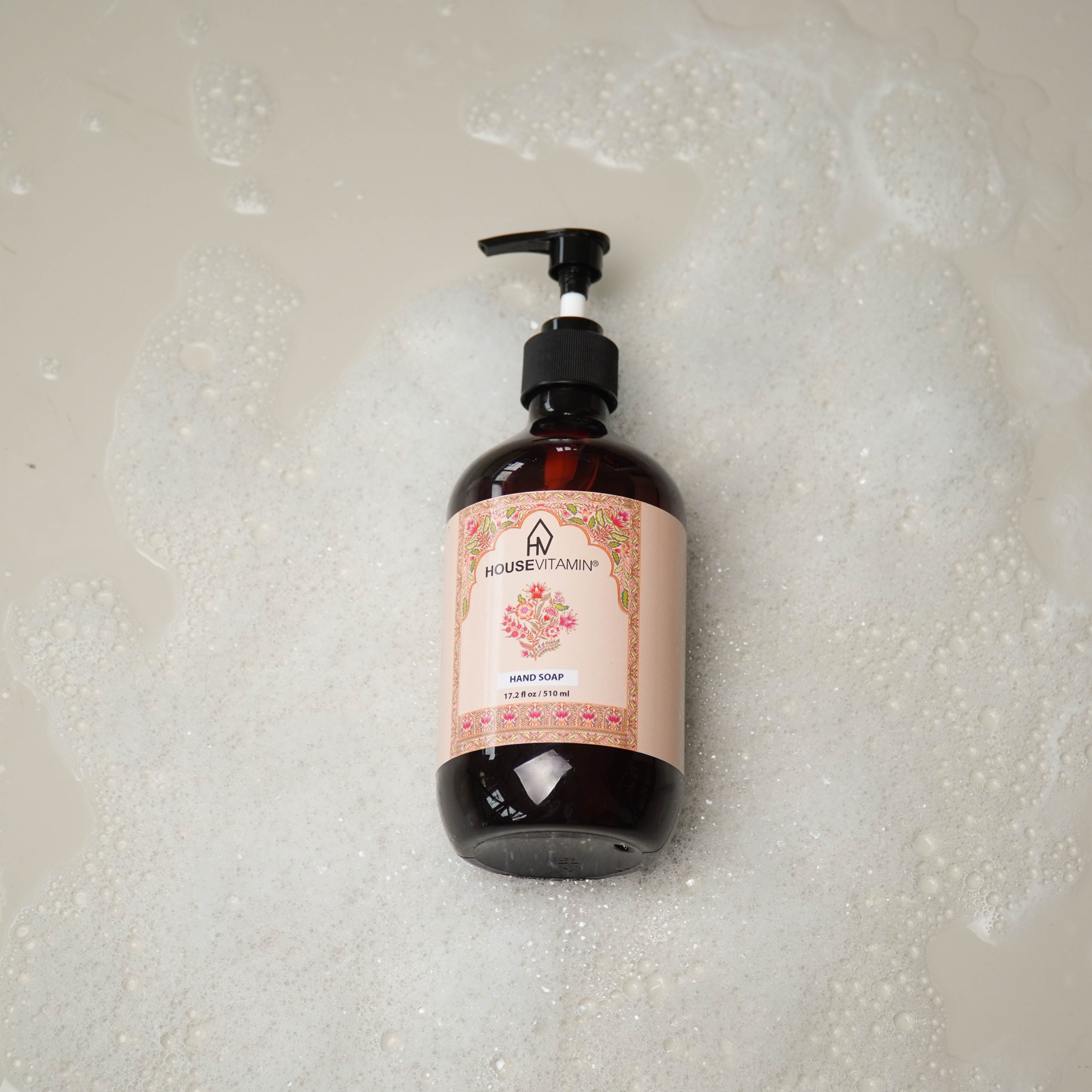 Vegan Hand Soap Dispenser - Amber - 530ml
