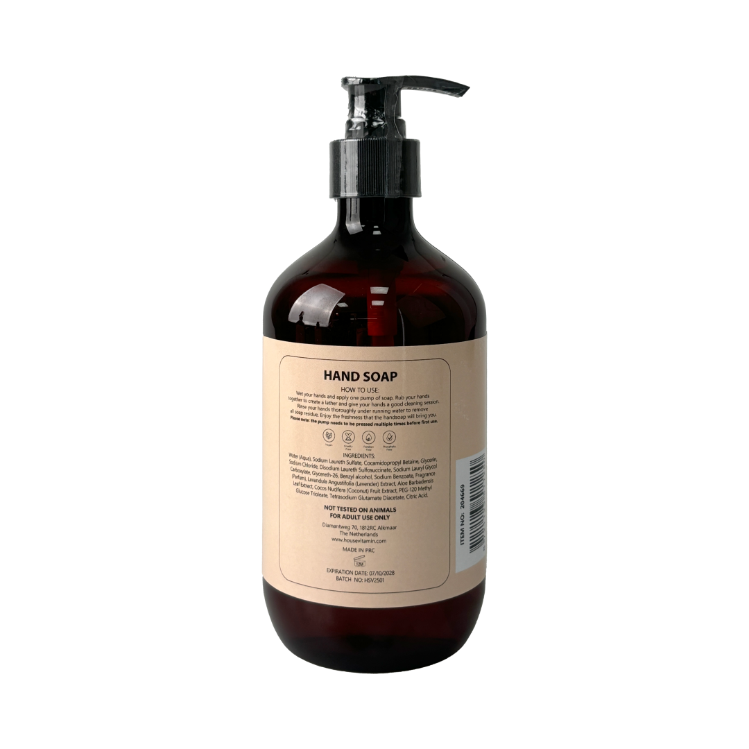Vegan Hand Soap Dispenser - Amber - 530ml