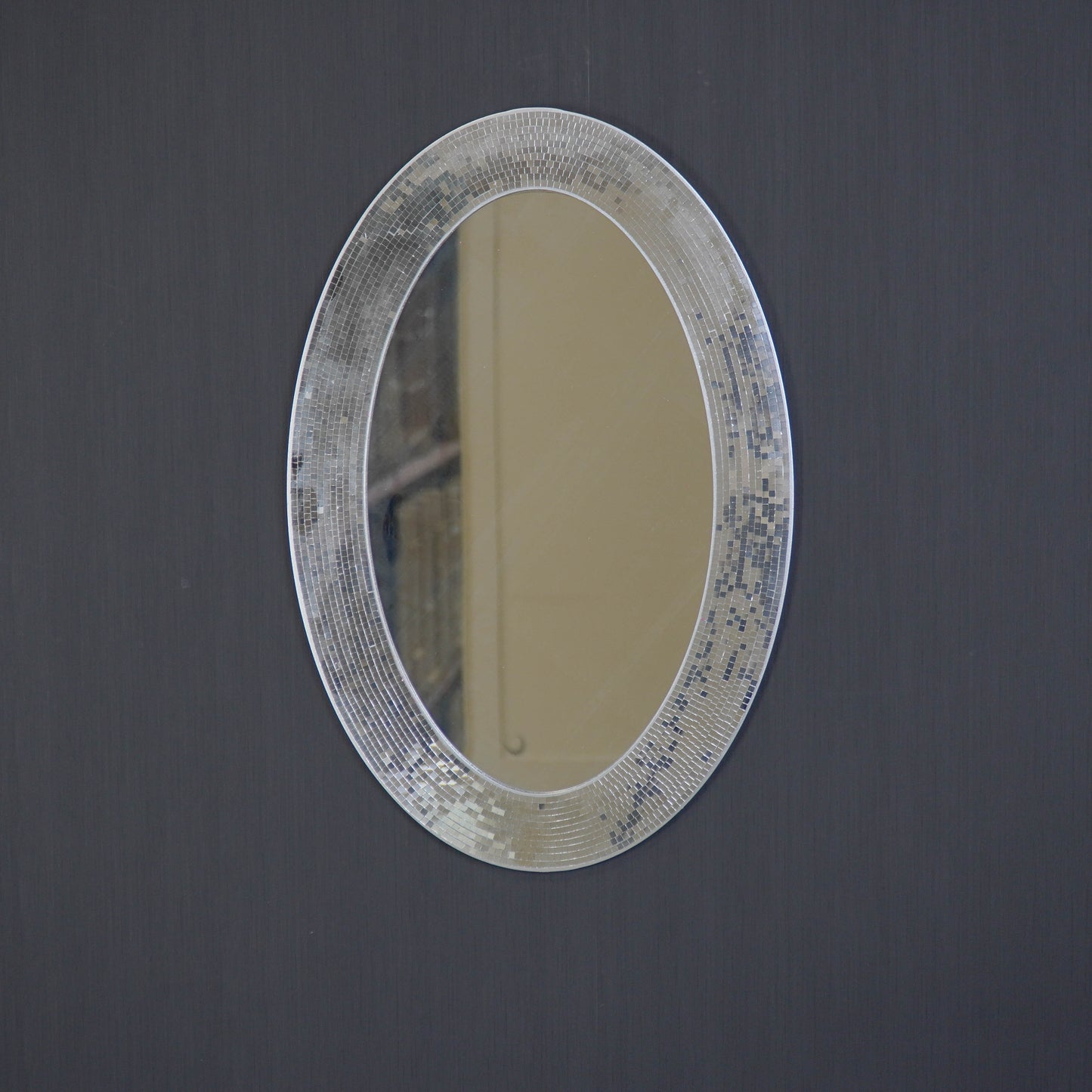 Mirror - Oval - Disco -Silver - 60x1x40cm