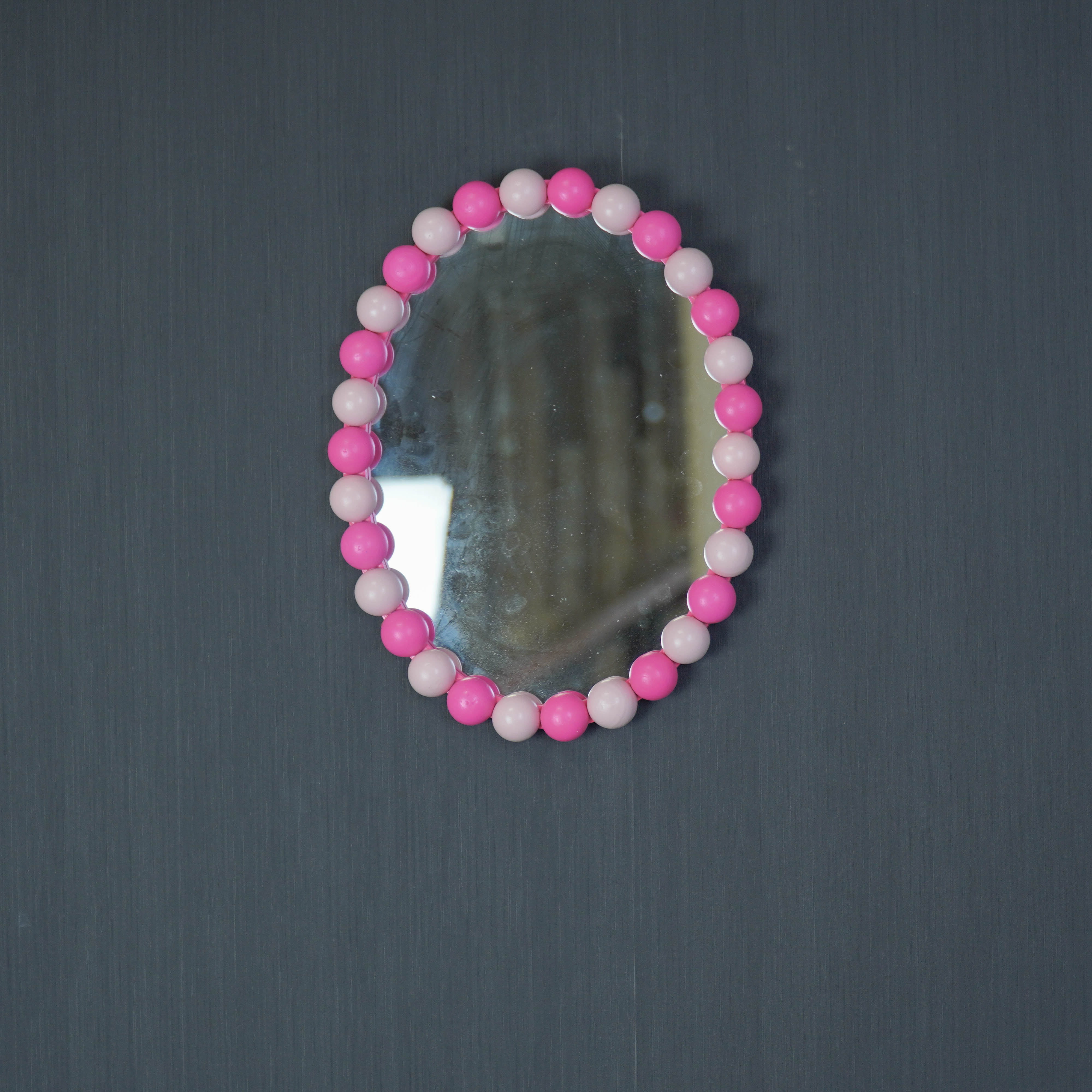 Mirror - Oval - Bubbles - Light/Neon Pink - 29x22.5cm