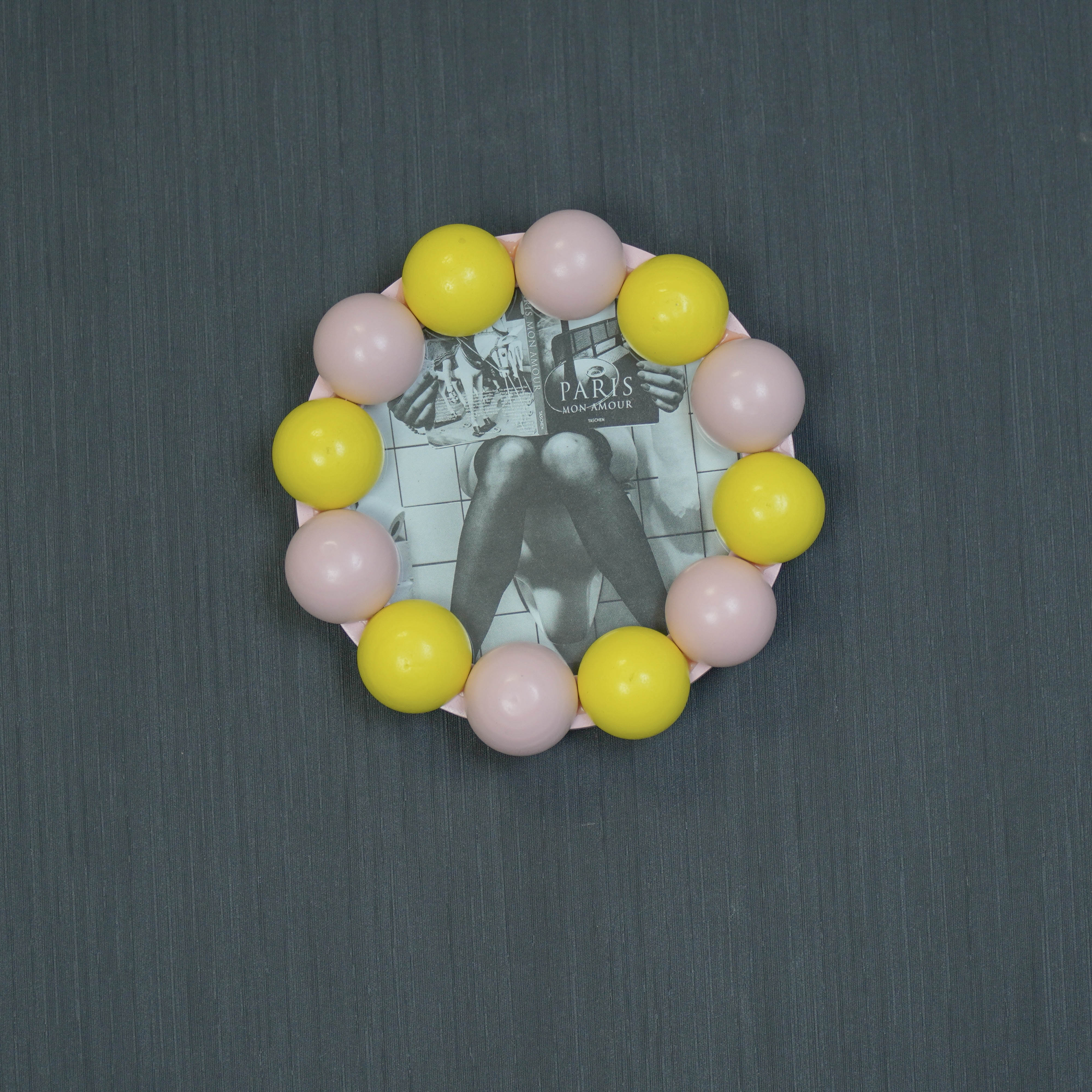 Picture Frame - Bubbles - Light Pink/Yellow -14.5x14.5cm