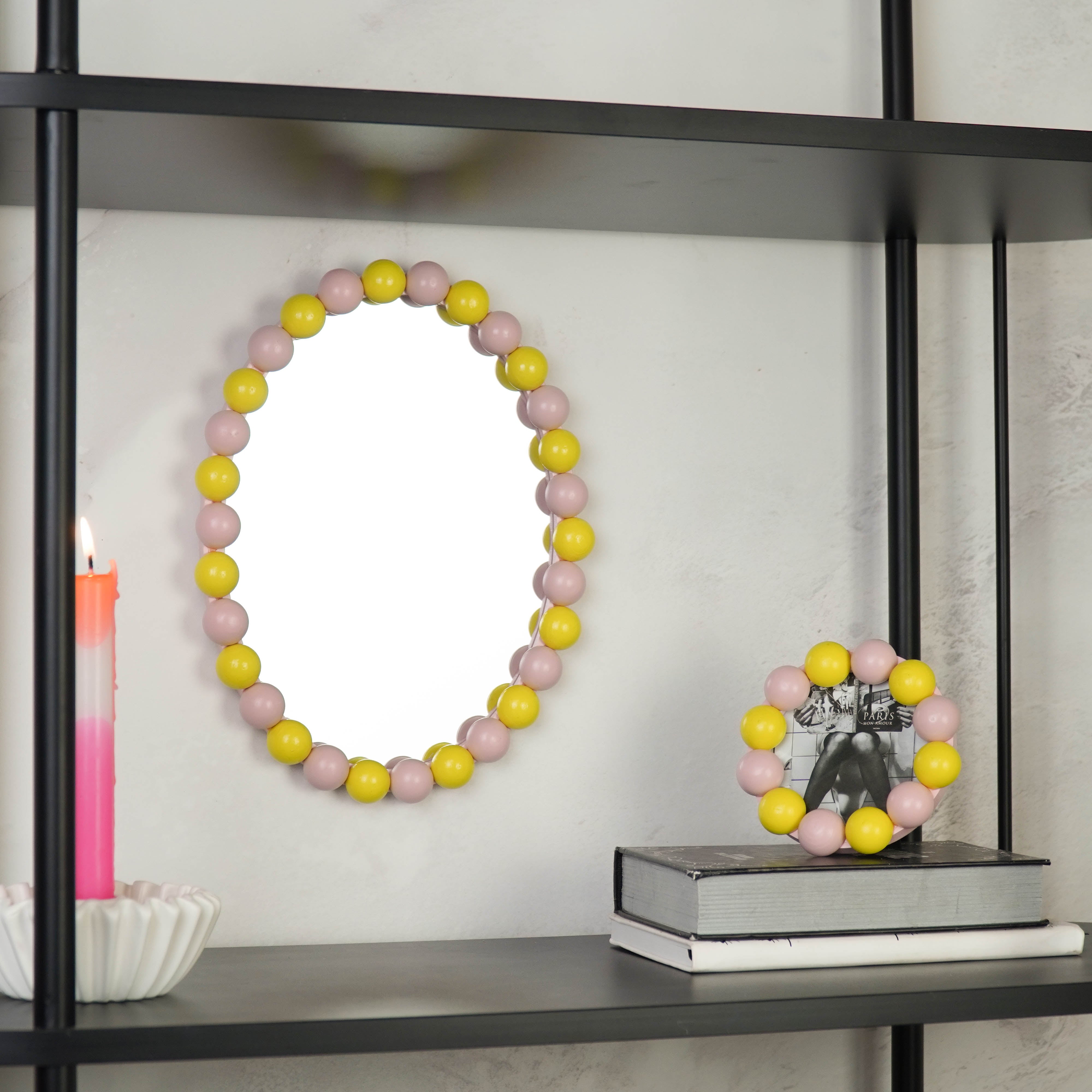 Picture Frame - Bubbles - Light Pink/Yellow -14.5x14.5cm