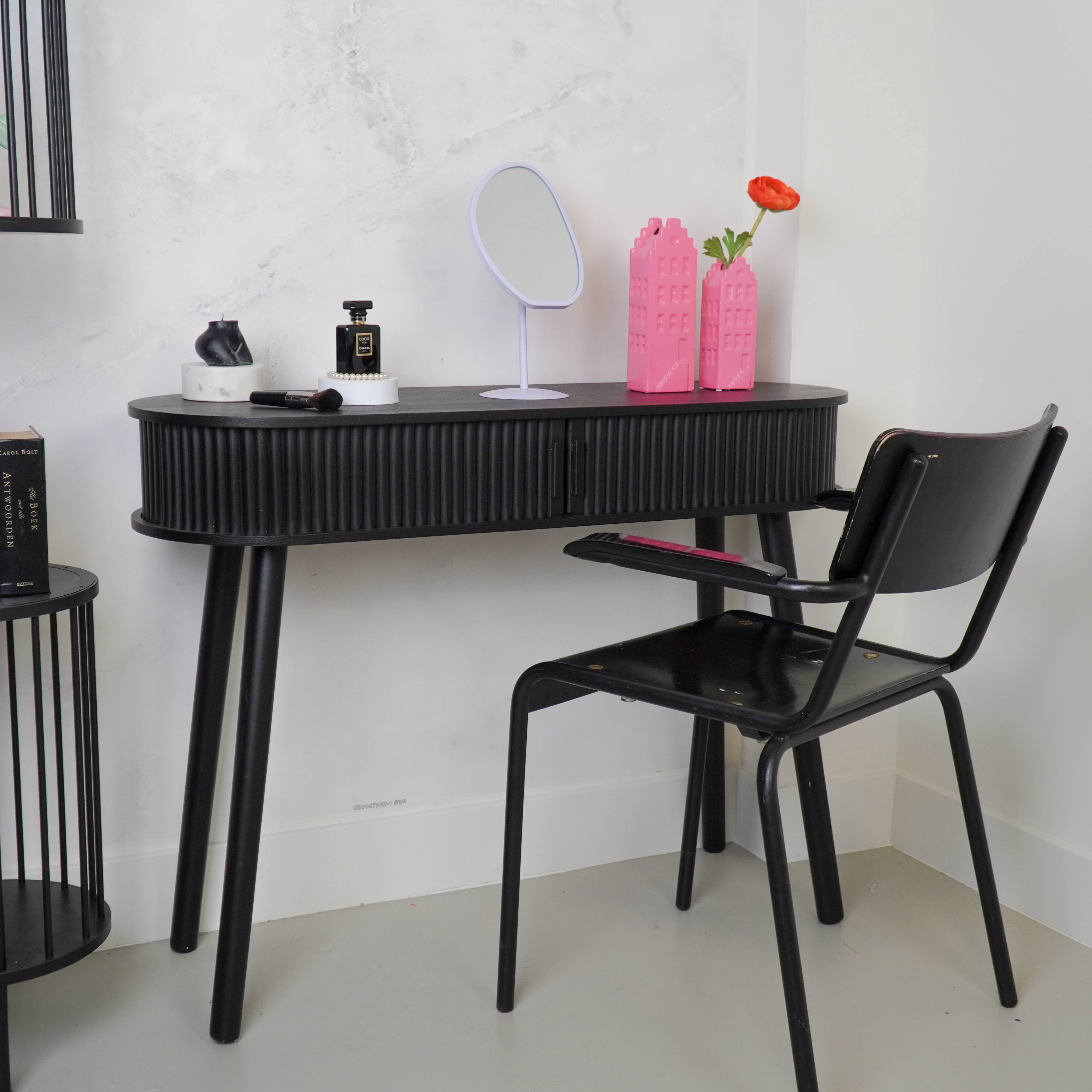 Side Table - Black - MDF - 100x33x76cm