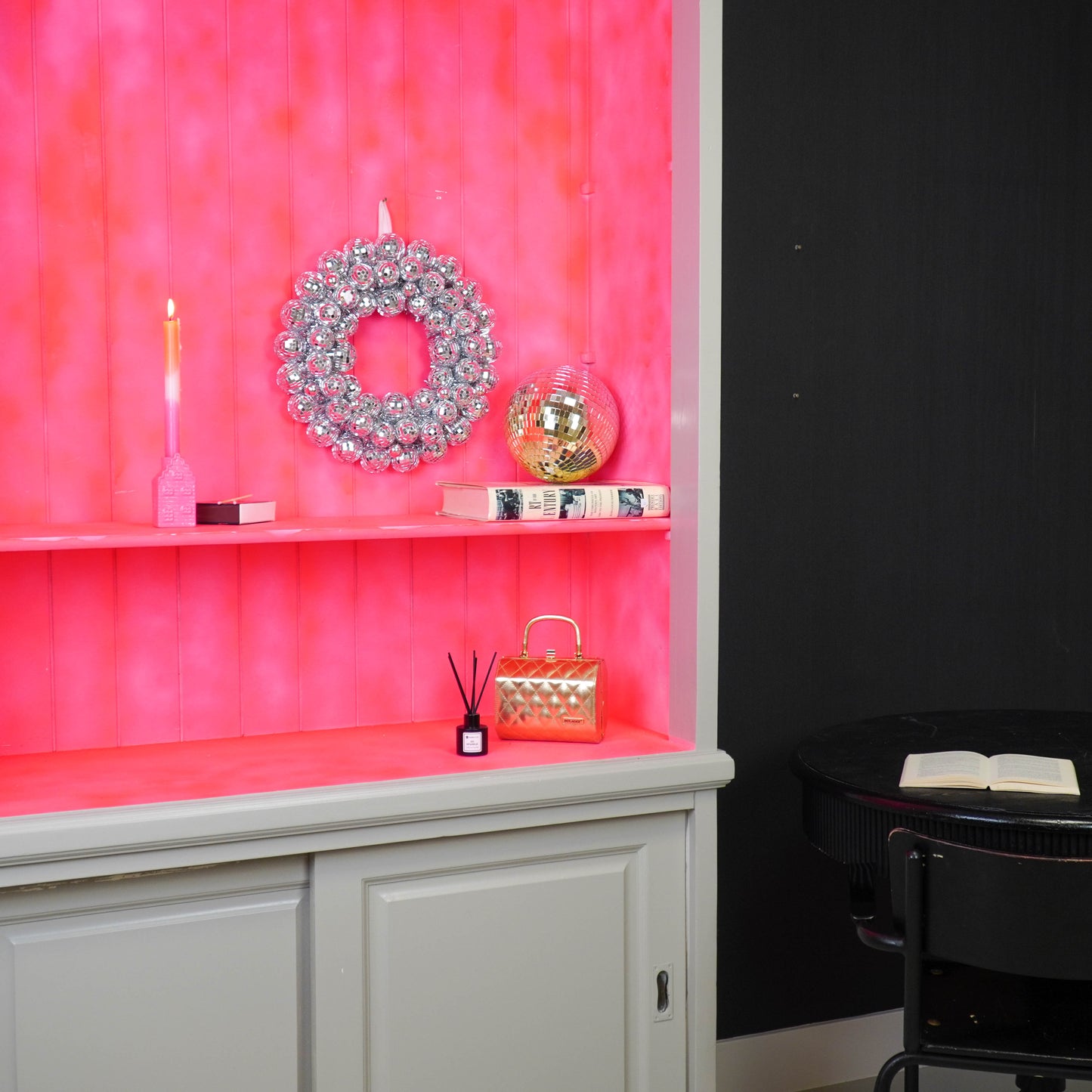 Christmas Decoration - Christmas Wreath - Discoball balls - Polysterene - Silver - 40×40×7.5CM