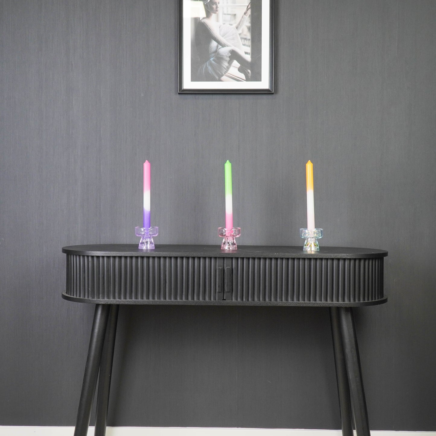 Candle- and Tealightholder Bow - Iridescent - 7,5x6,5cm