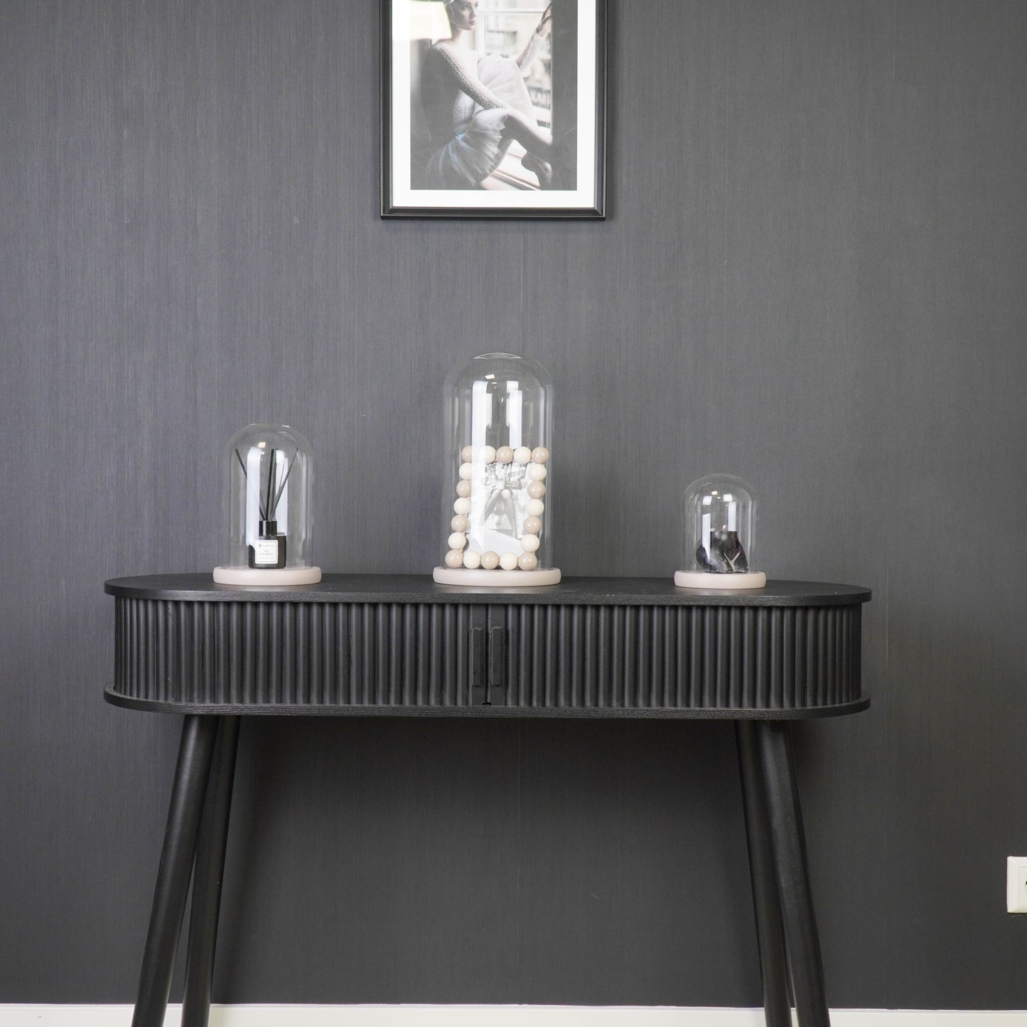 Bell Jar - Glass/Wood - Sand - 11x11x15cm