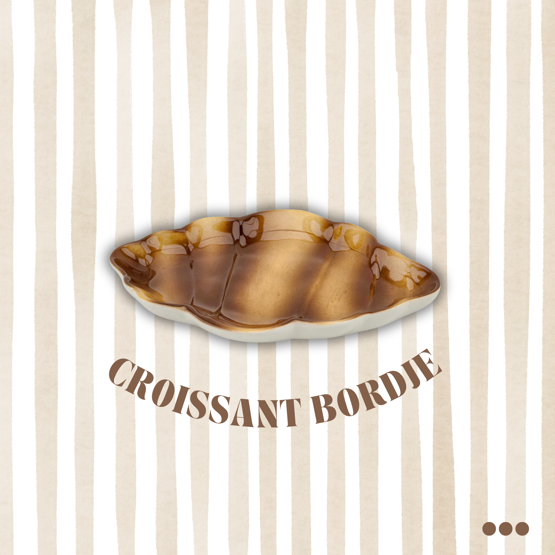 Plate - Croissant - Brown - 20x13,5x3cm