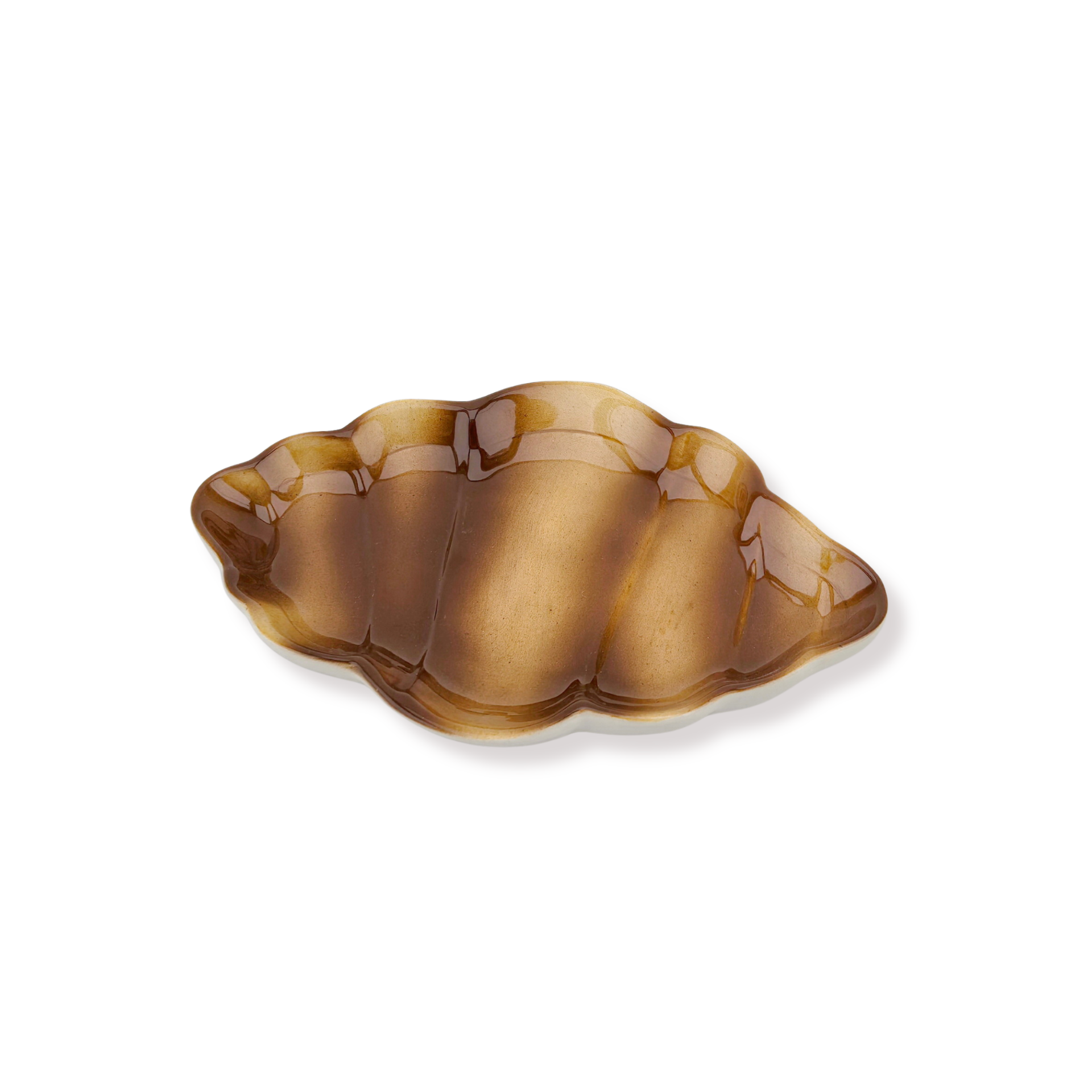 Plate - Croissant - Brown - 20x13,5x3cm