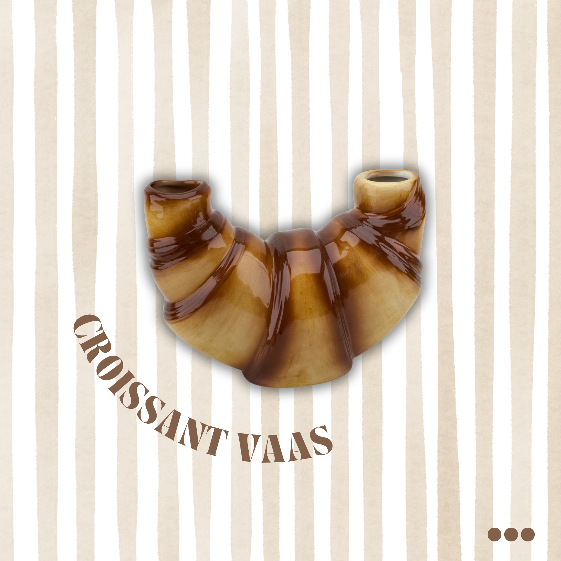 Flower Vase - Croissant - Brown - 20x10x15cm