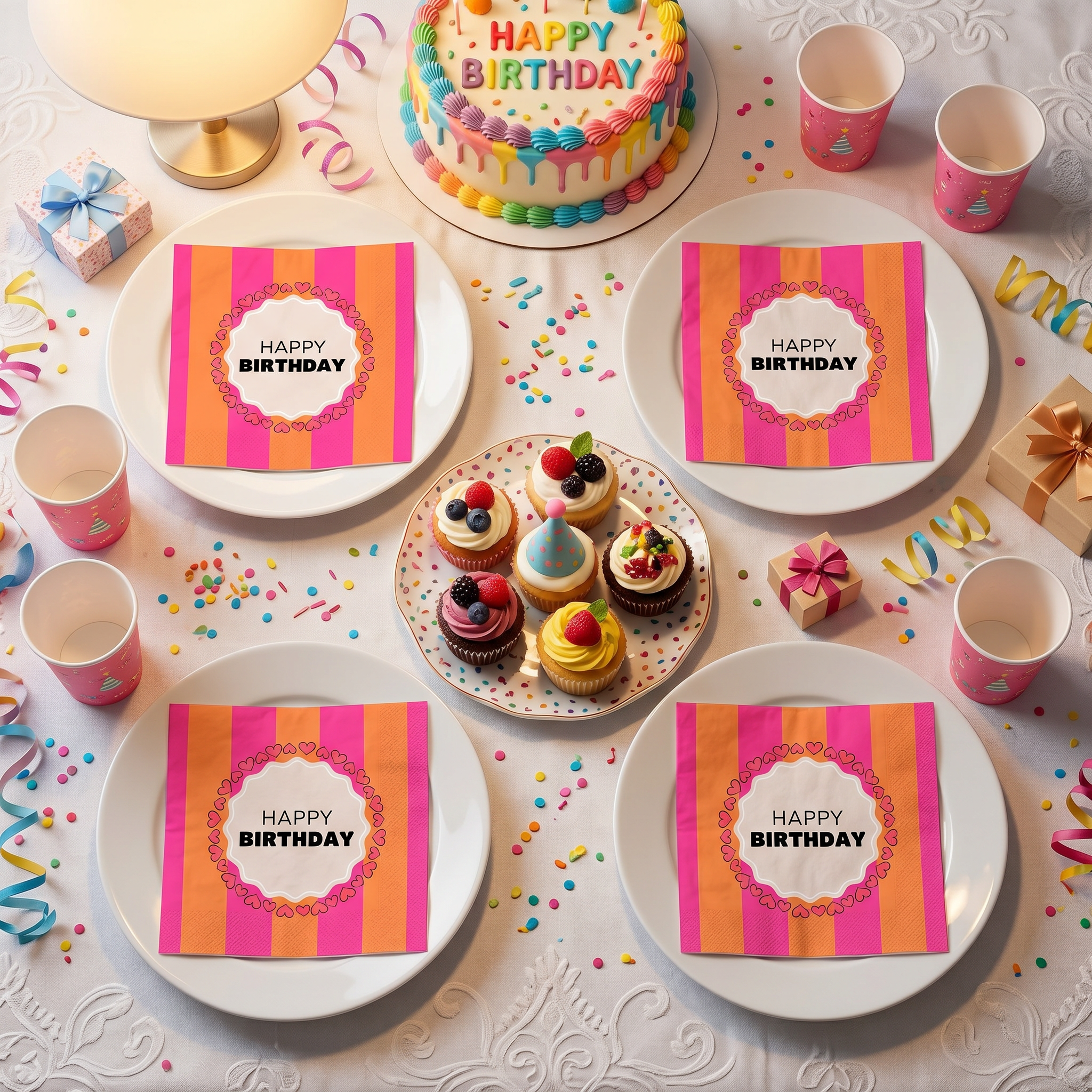 Paper Napkins “Happy Birthday” FSC – 3-Ply – 33x33 cm (20 Pc