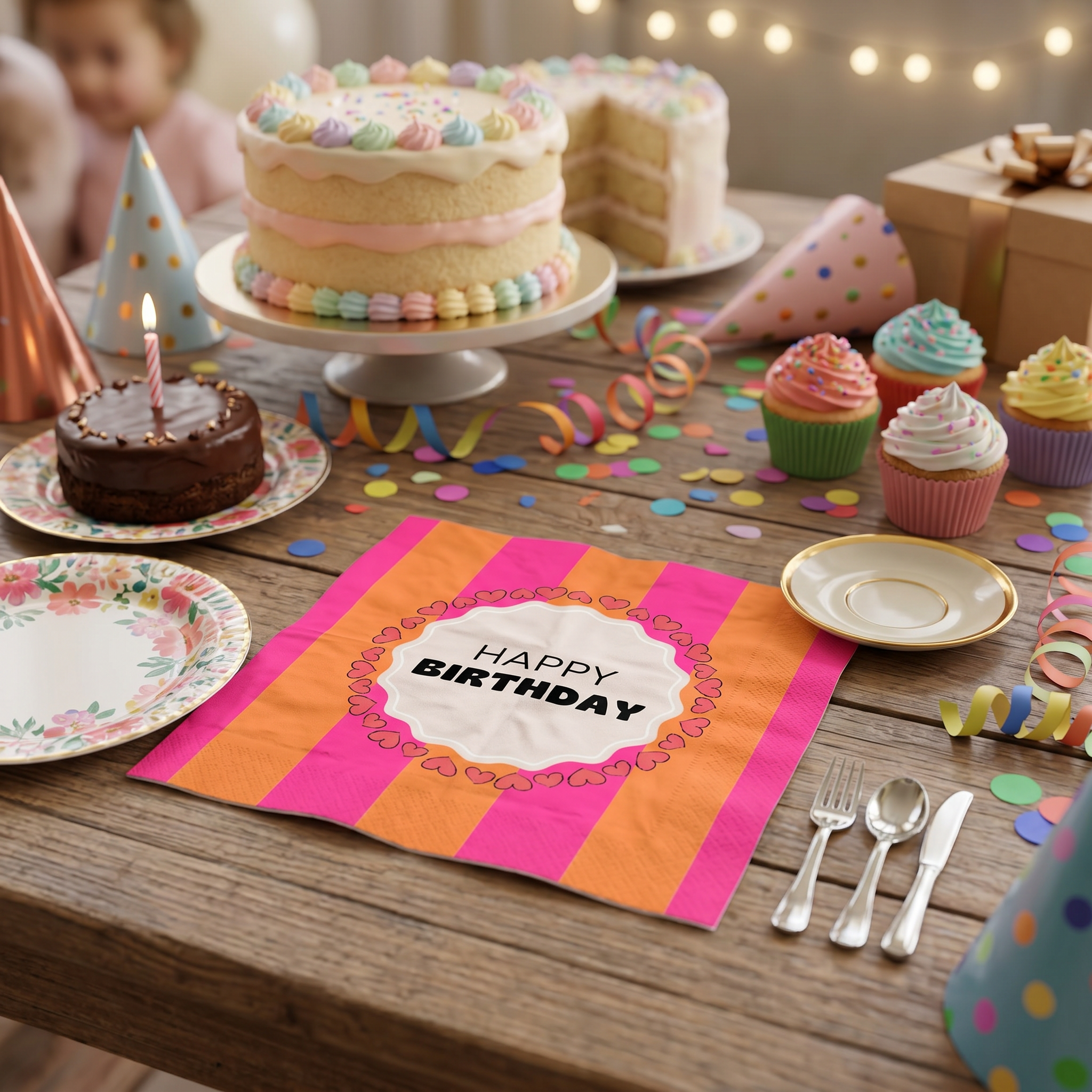 Paper Napkins “Happy Birthday” FSC – 3-Ply – 33x33 cm (20 Pc