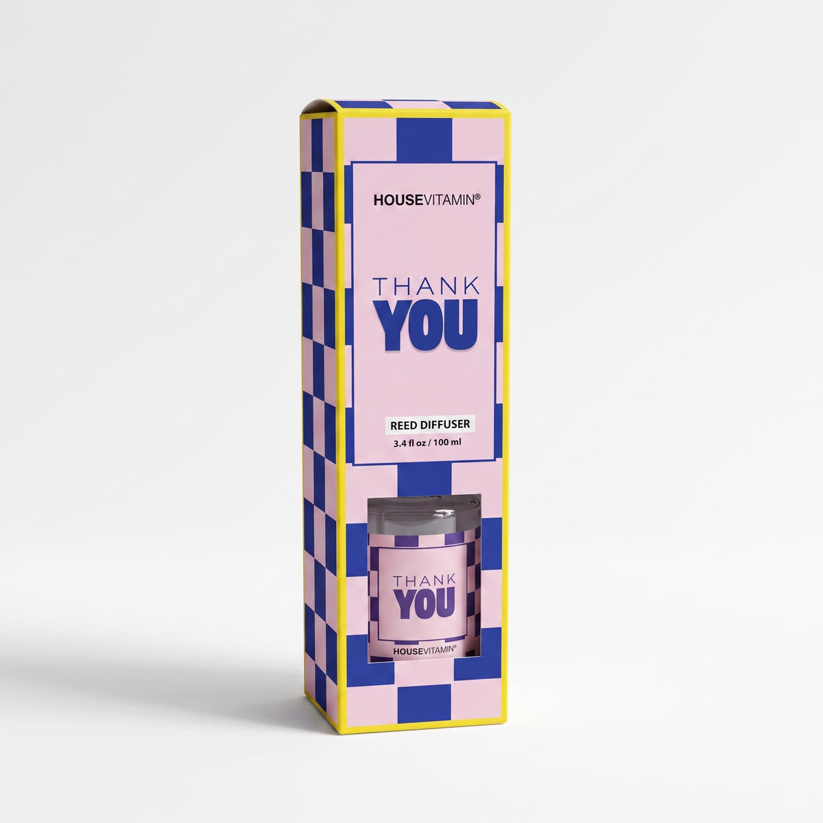 Reed Diffuser - 'Thank You' - Bergamot - Blue/ Pink -100 ml