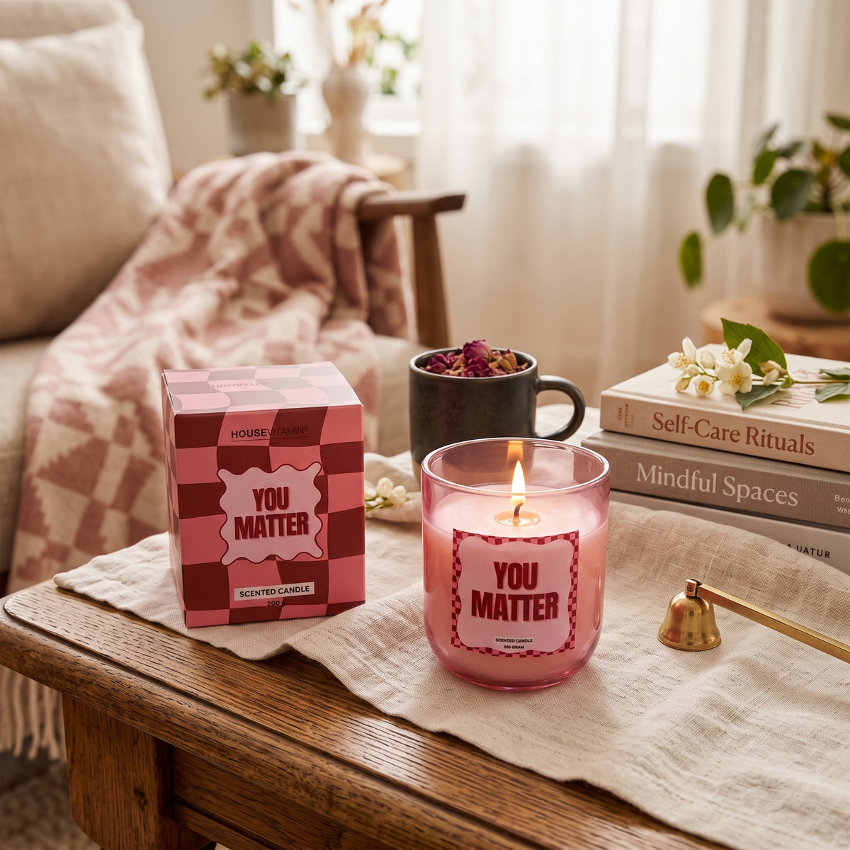Scented Candle - 'You Matter' - Peony Blush - Pink/ Red - 200 grams