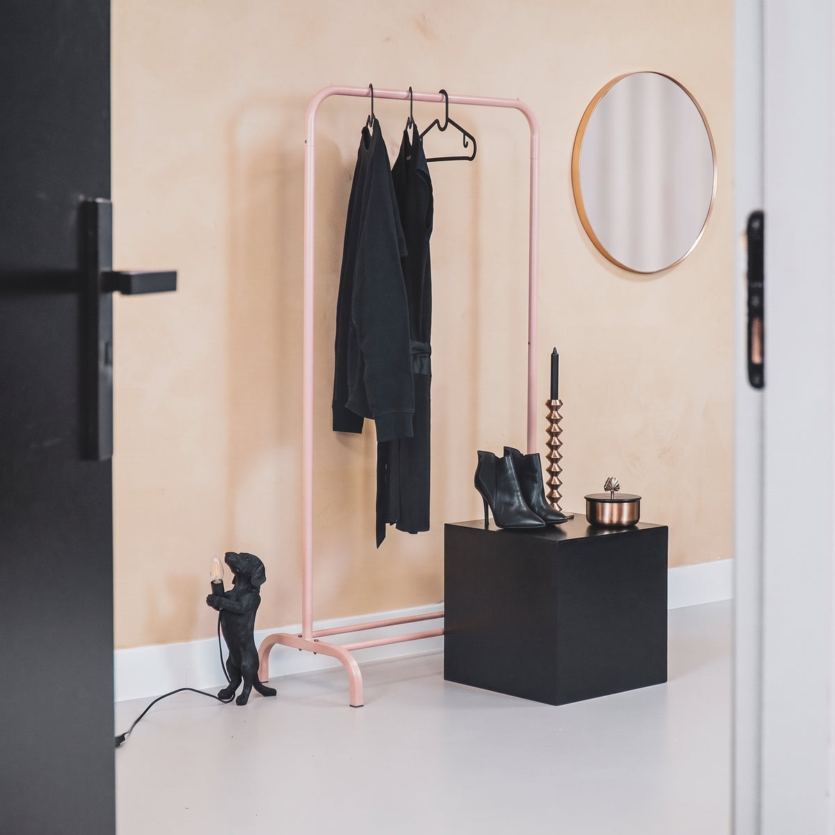 Clothrack - Metal - Light Pink - 80x40x150cm