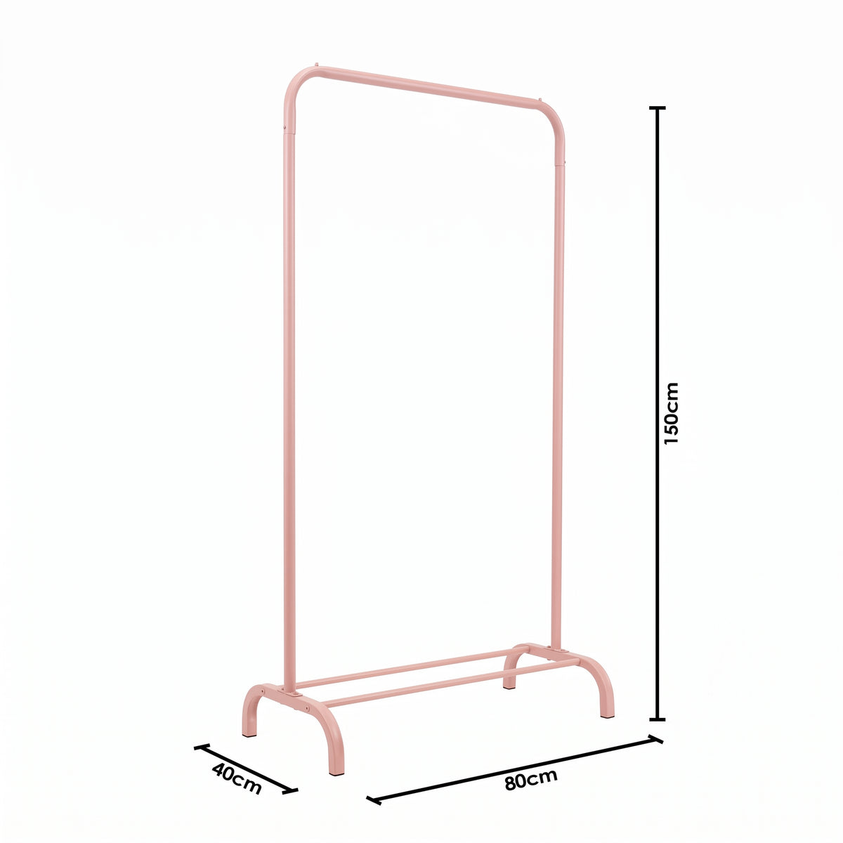 Clothrack - Metal - Light Pink - 80x40x150cm