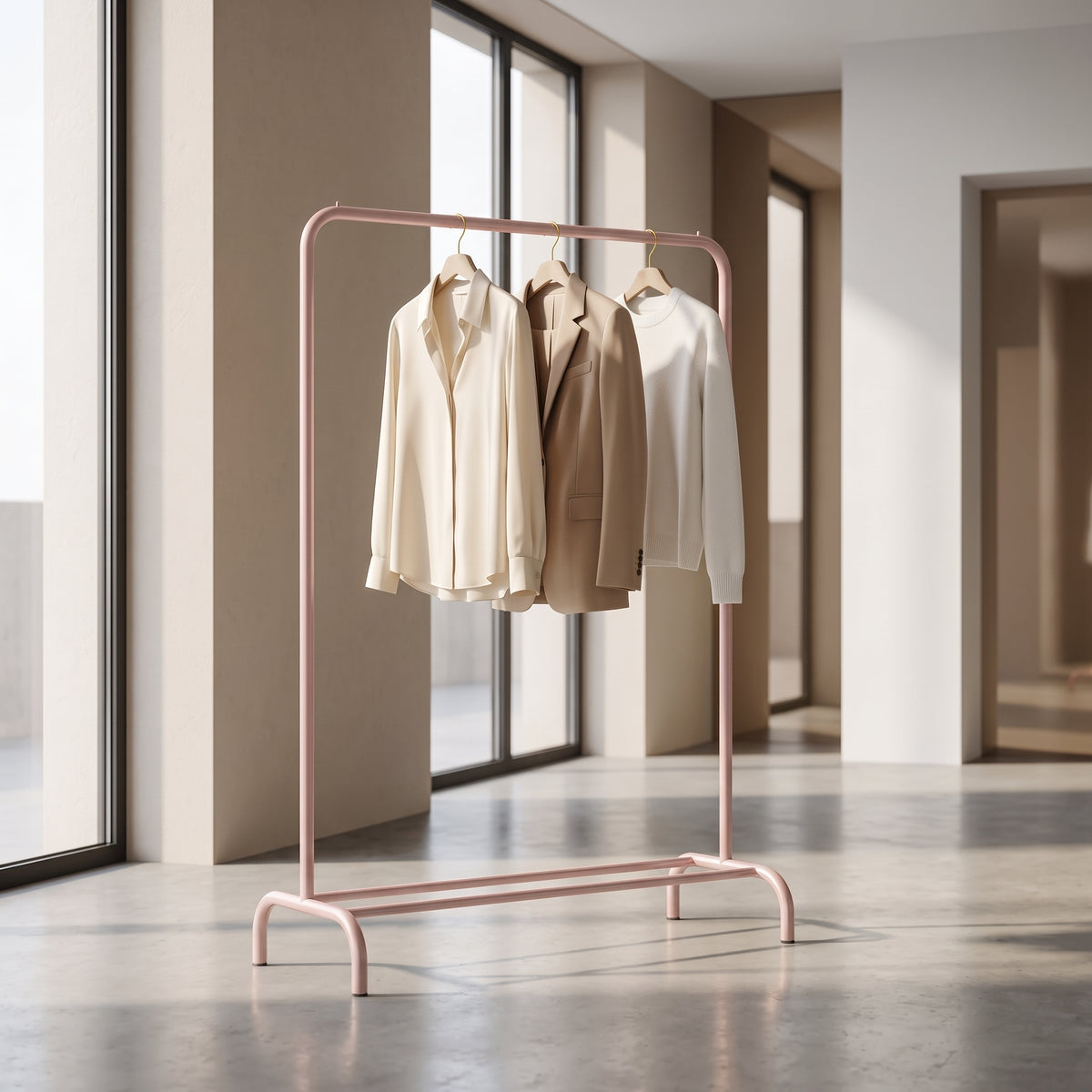 Clothrack - Metal - Light Pink - 80x40x150cm