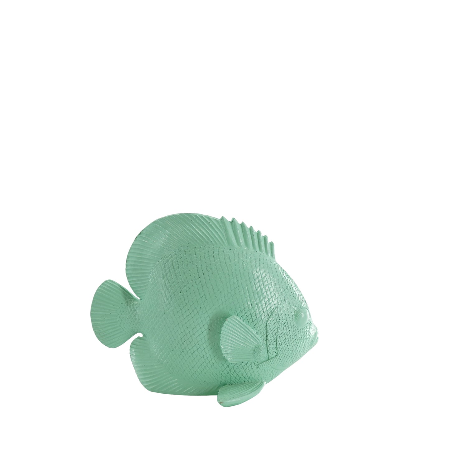 Ornament - Flat Fish - Polyresin- Mintgreen - 19,5x10,5x16cm