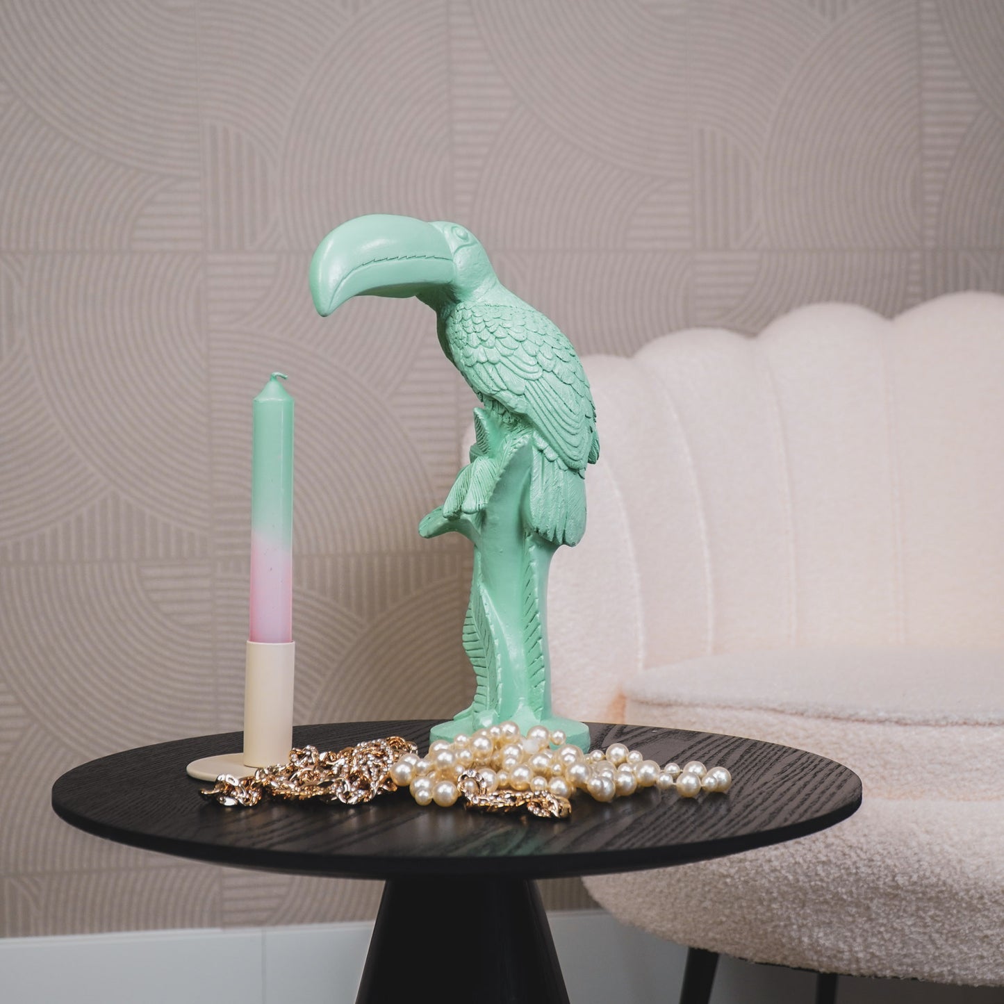 Ornament - Toucan - Polyresin - Mintgreen - 18x9,5x29,5cm