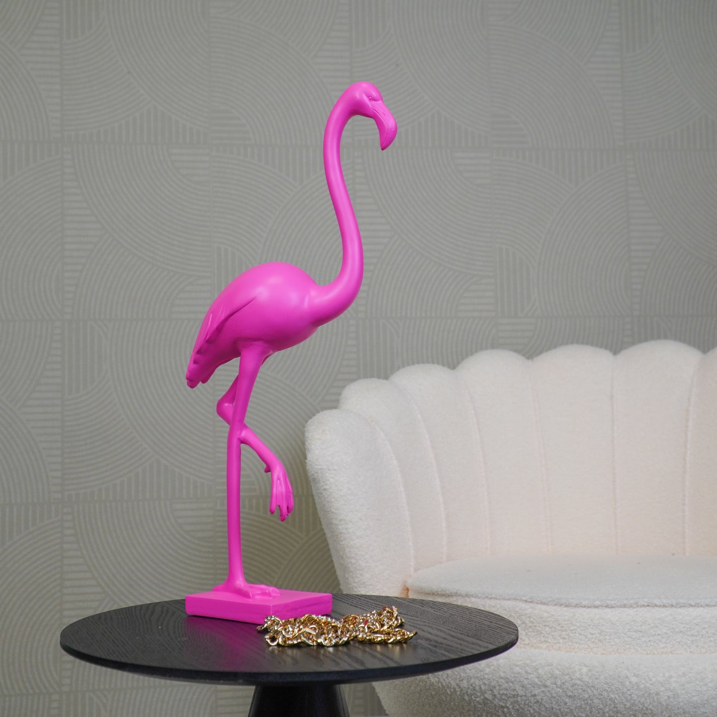 Ornament - Flamingo - Polyresin - Pink - 16,5x10x39cm