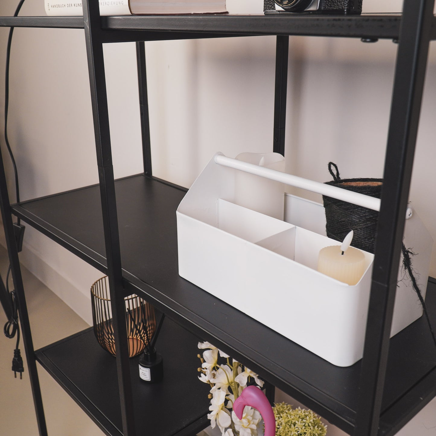 Storage Box - Organizer - Metal - White - 30x17x17cm