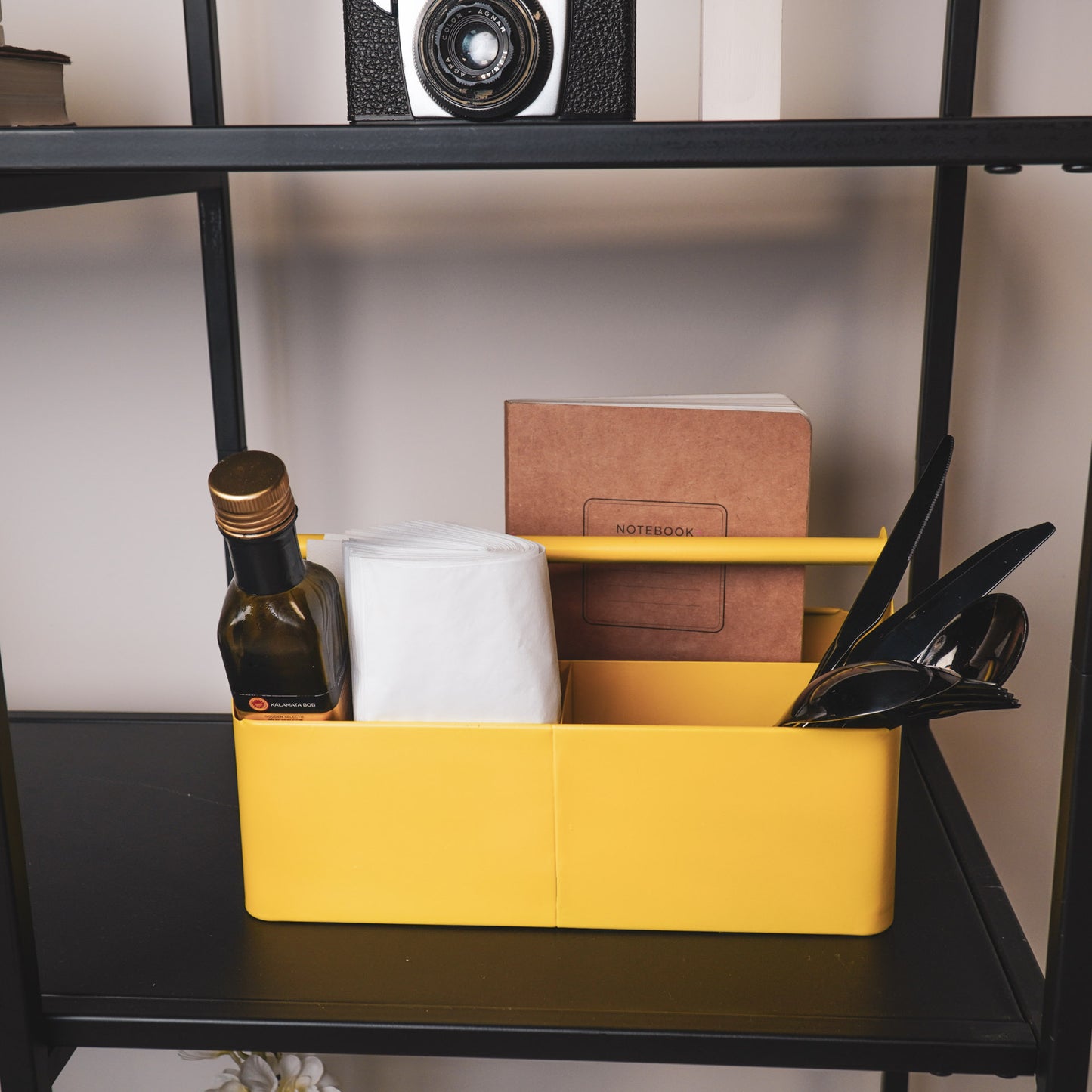 Storage Box- Organizer - Metal - Yellow - 30x17x17cm