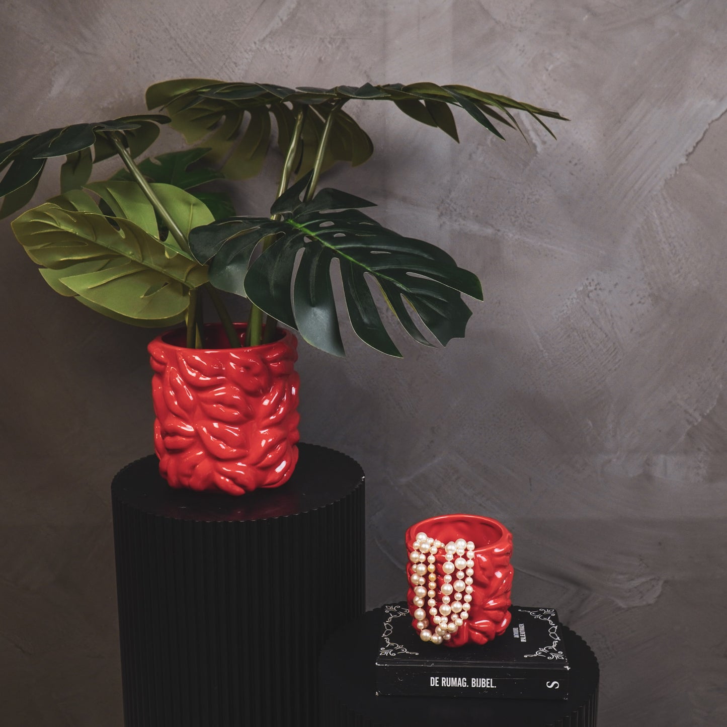 Pot - Kisses - Ceramics - Red - 17,5x17,5x17,5cm