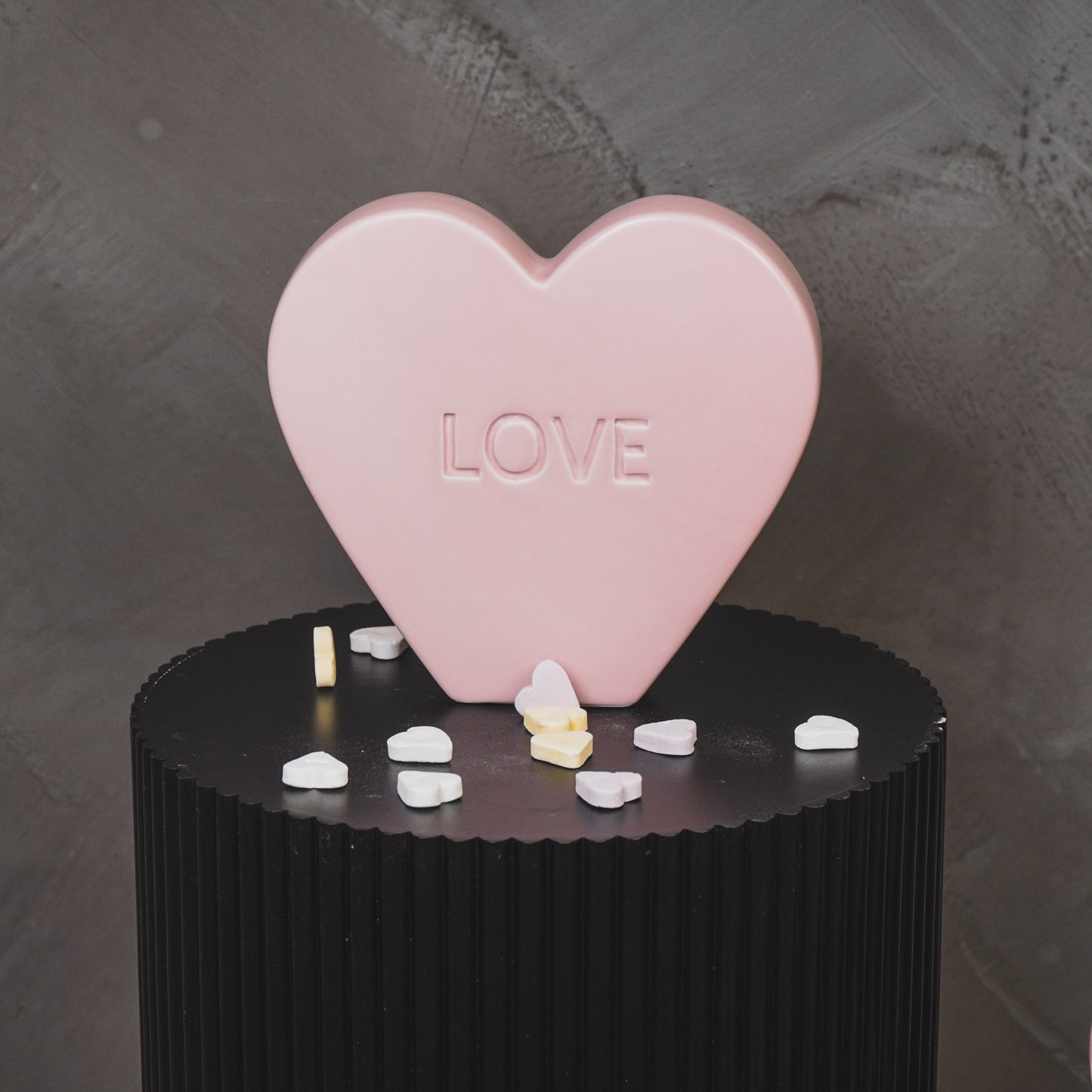 Ornament- Candy Heart 'LOVE'- Light Pink- 20x4x18,5cm