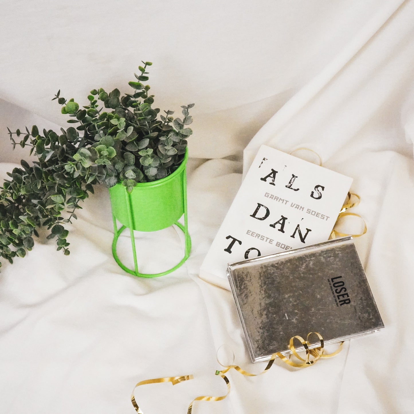Plant Holder - Metal - Green - 11x11x19cm