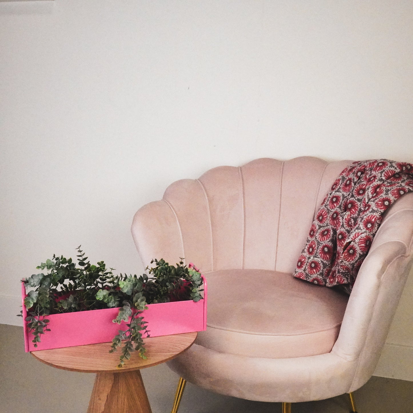 Tray - Metal - Pink - 41,5x15,5x13cm