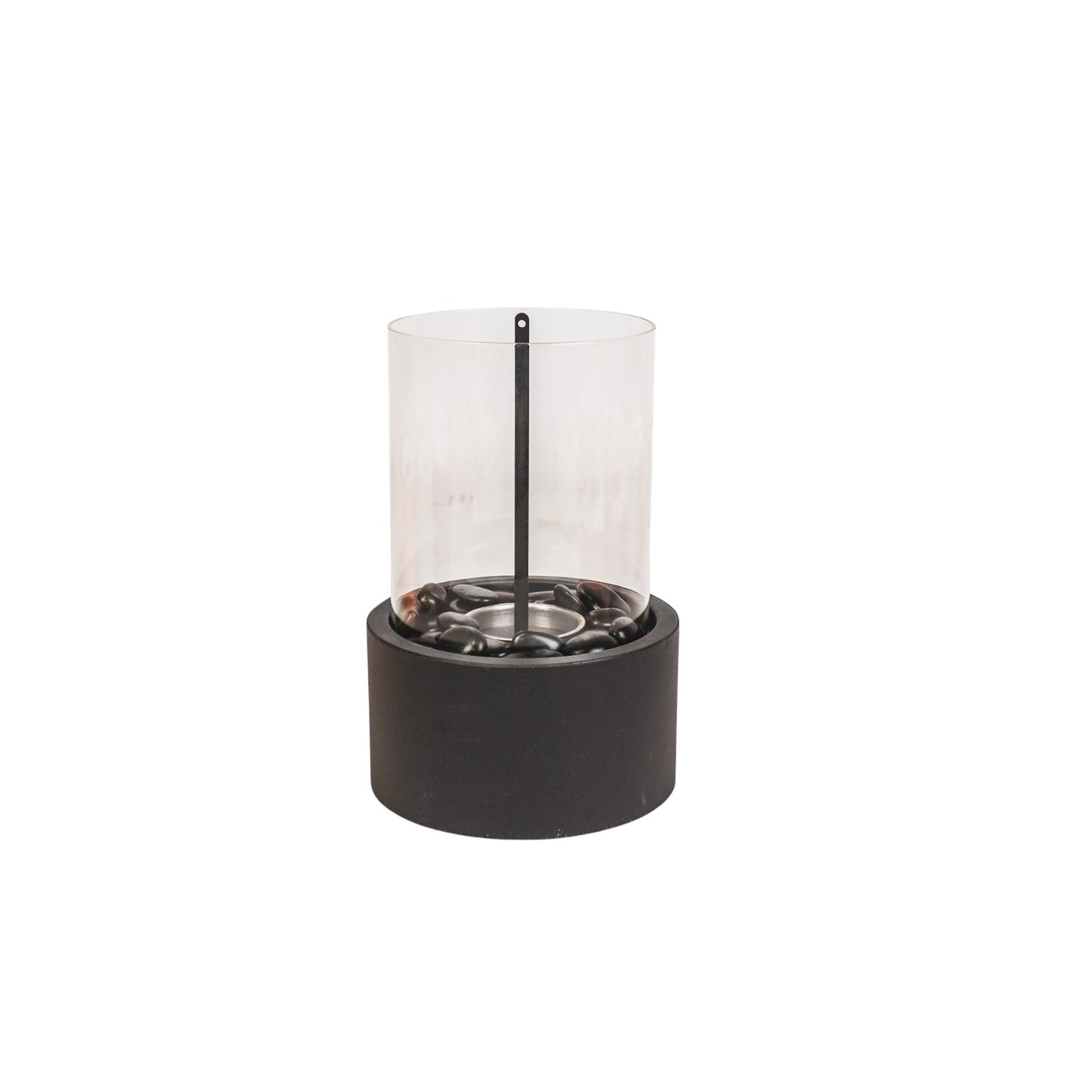 Table Burner - Round - Metal/Glass - Black - 18x18x26,5cm