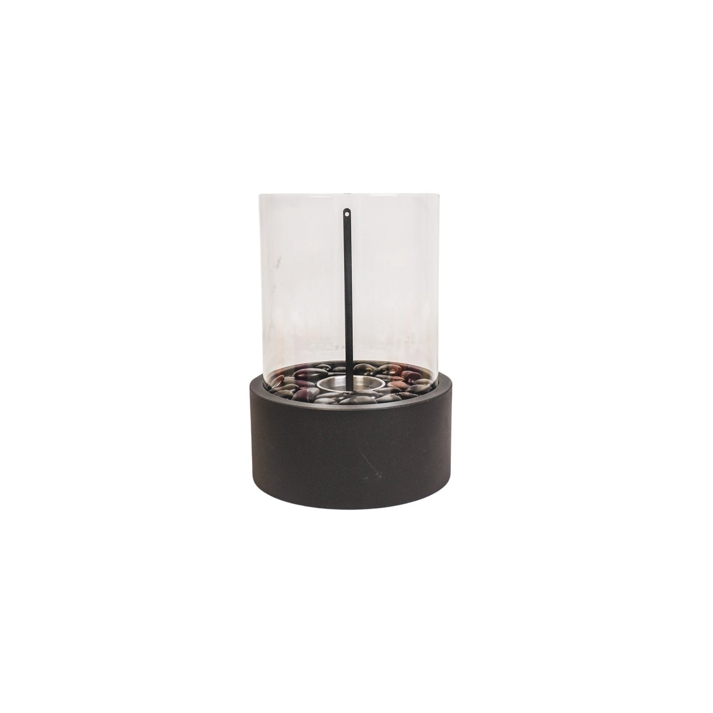 Table Burner - Round - Metal/Glass - Black - 21x21x28 cm