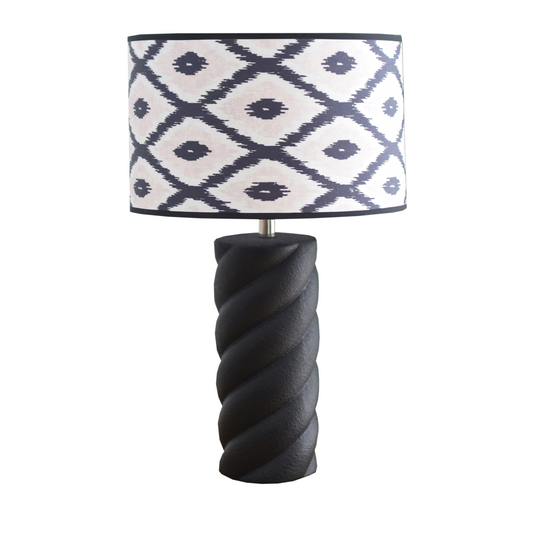 Housevitamin Twisted Candy Table Lamp - Ceramics- Black